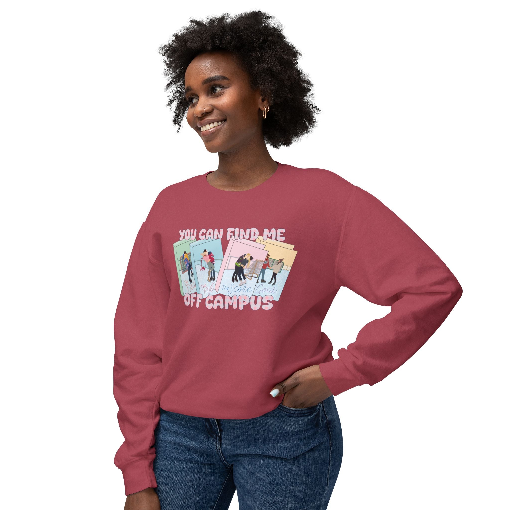 Crewneck Sweatshirt — "You Can Kiss Me Off Campus" Retro Polaroid Design