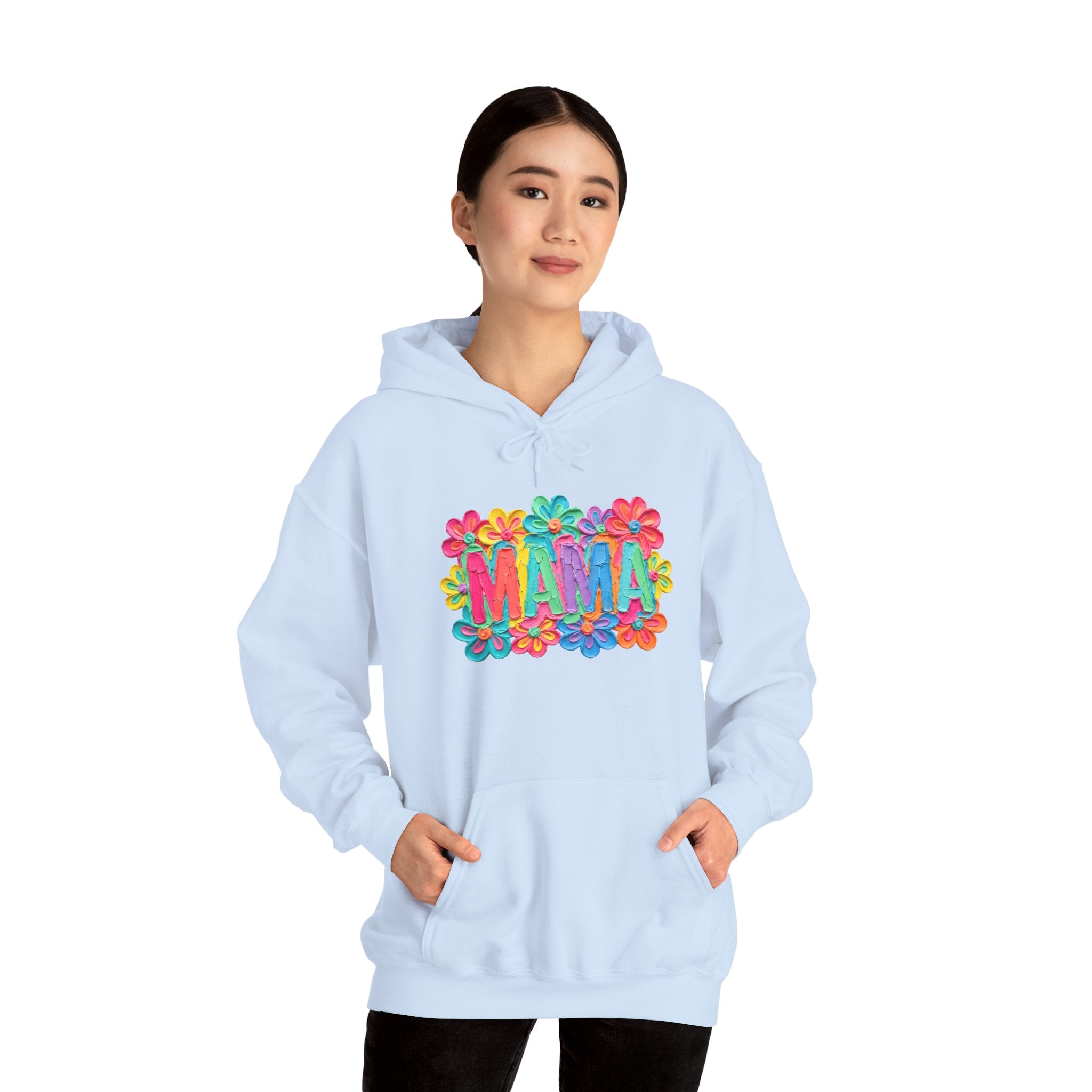 Hoodie "Mama" Colorful Floral Design – Mother's Day Cozy Pullover