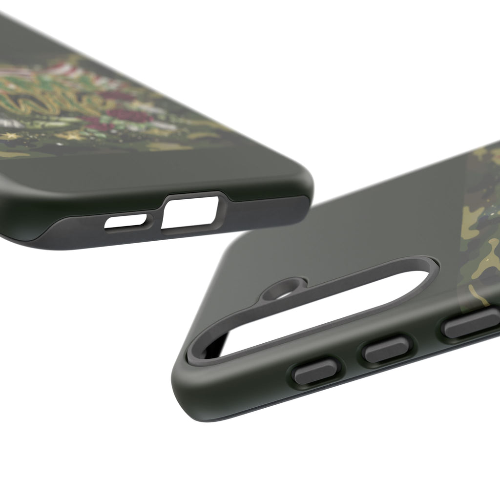 Army Wife Tough Phone Case — Camo Flag Design with Roses