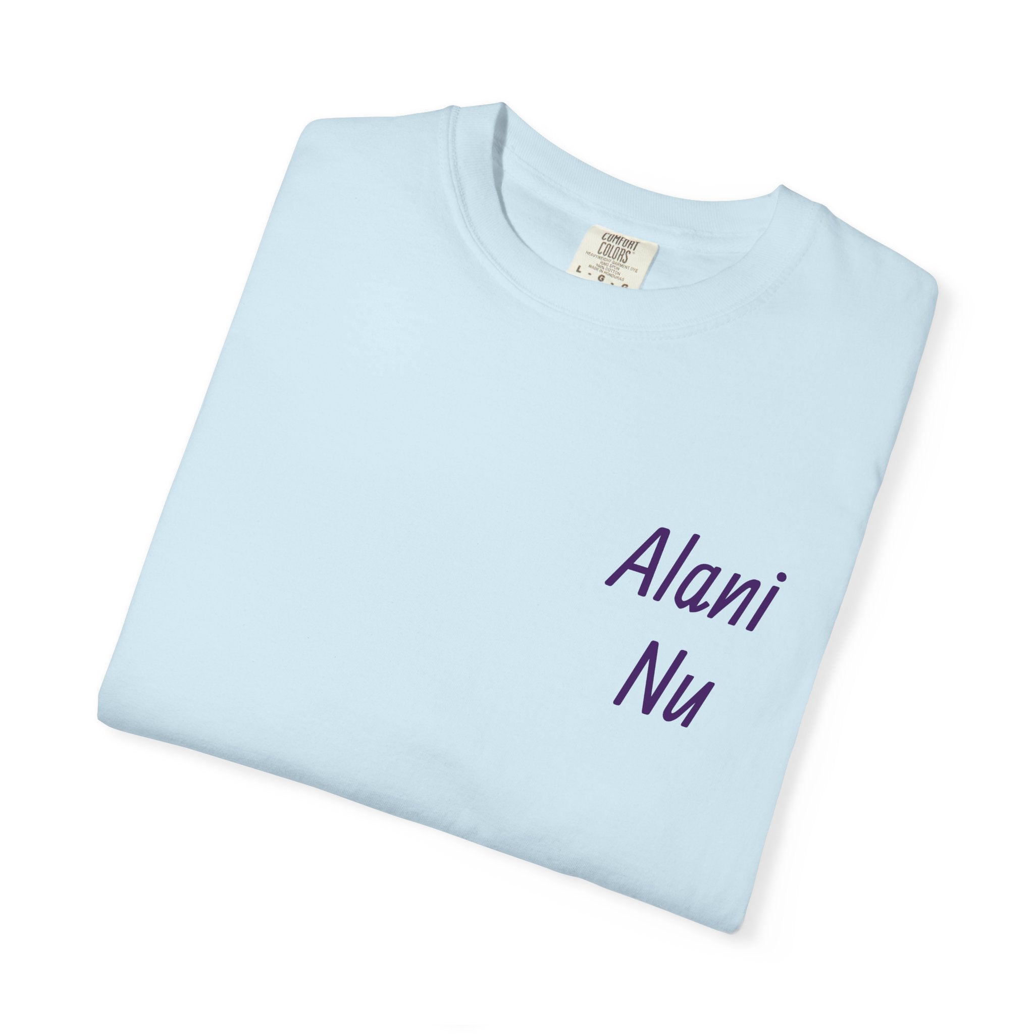 Graphic T-Shirt — 'Alani Nu' Collage Back Print, Retro Floral & Lip Art Tee