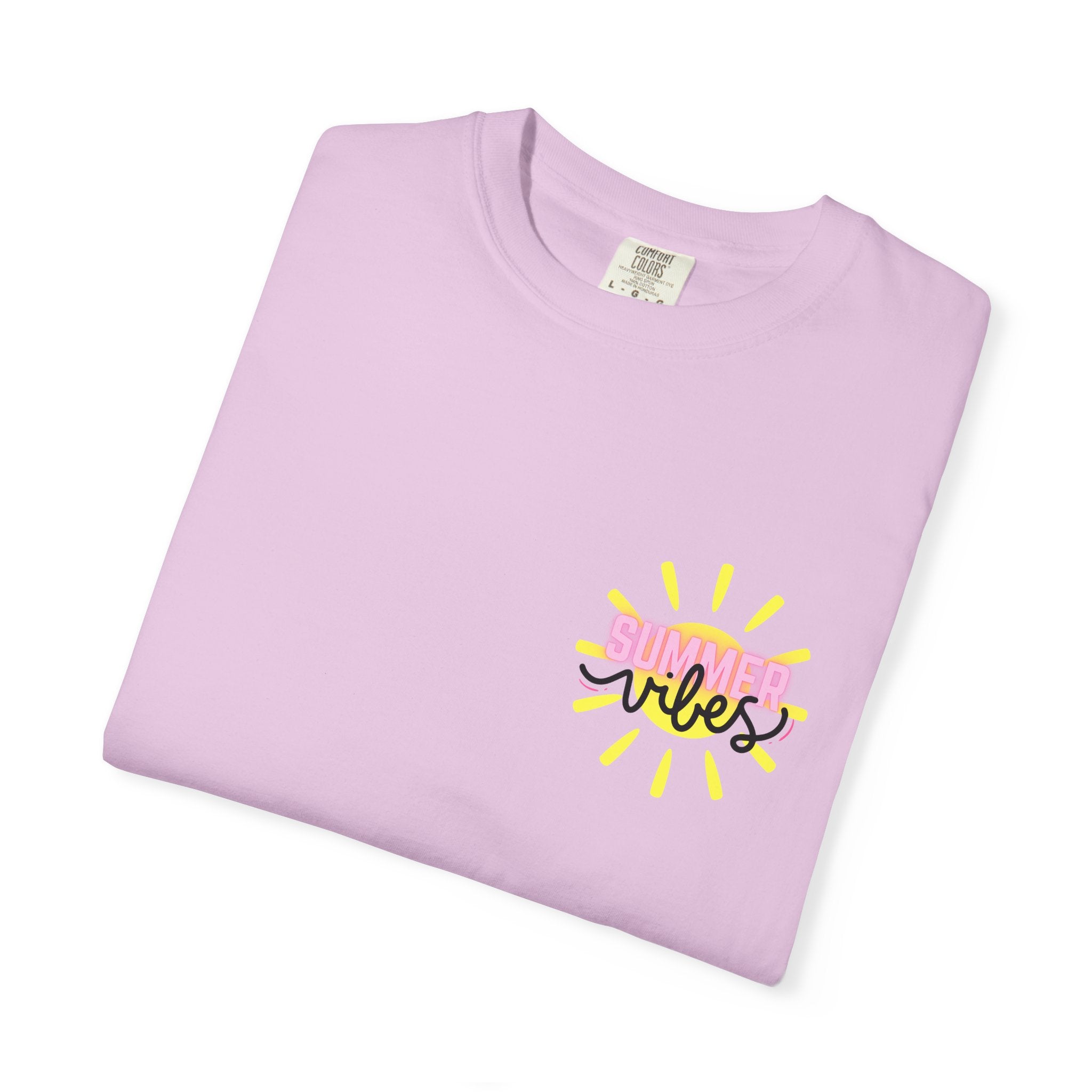 Summer Vibes T-Shirt — Pink Floatie & Checkered Graphic