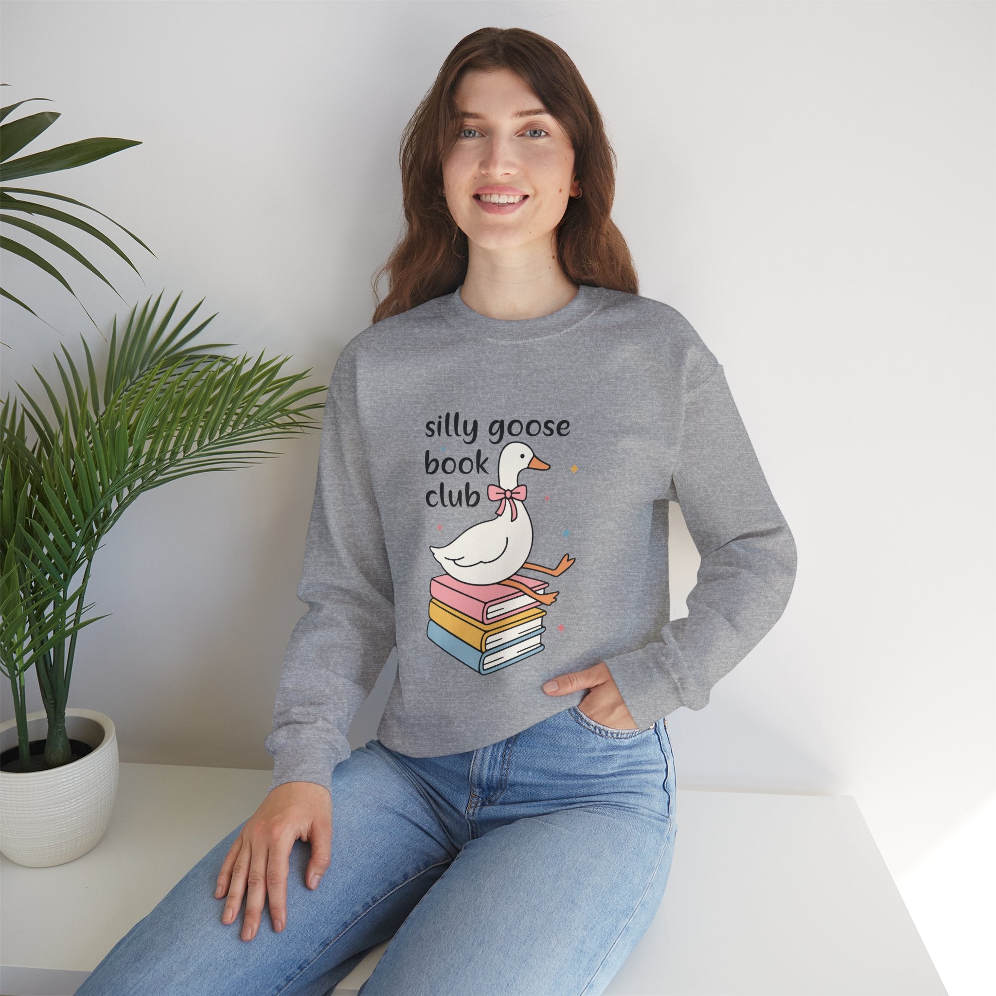 Silly Goose Book Club Sweatshirt — Cute Reading Crewneck