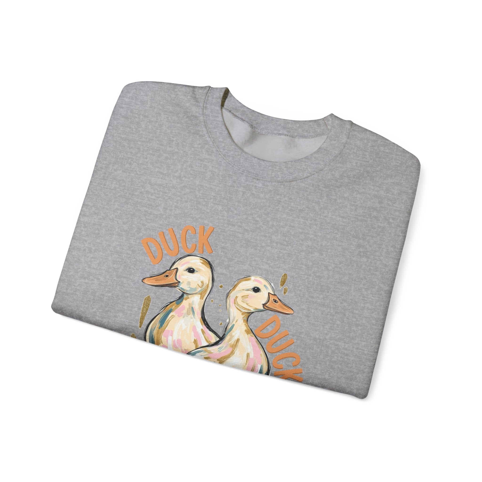 Double-sided Duck Duck Goose Crewneck Sweatshirt – Cute Watercolor Ducks Graphic