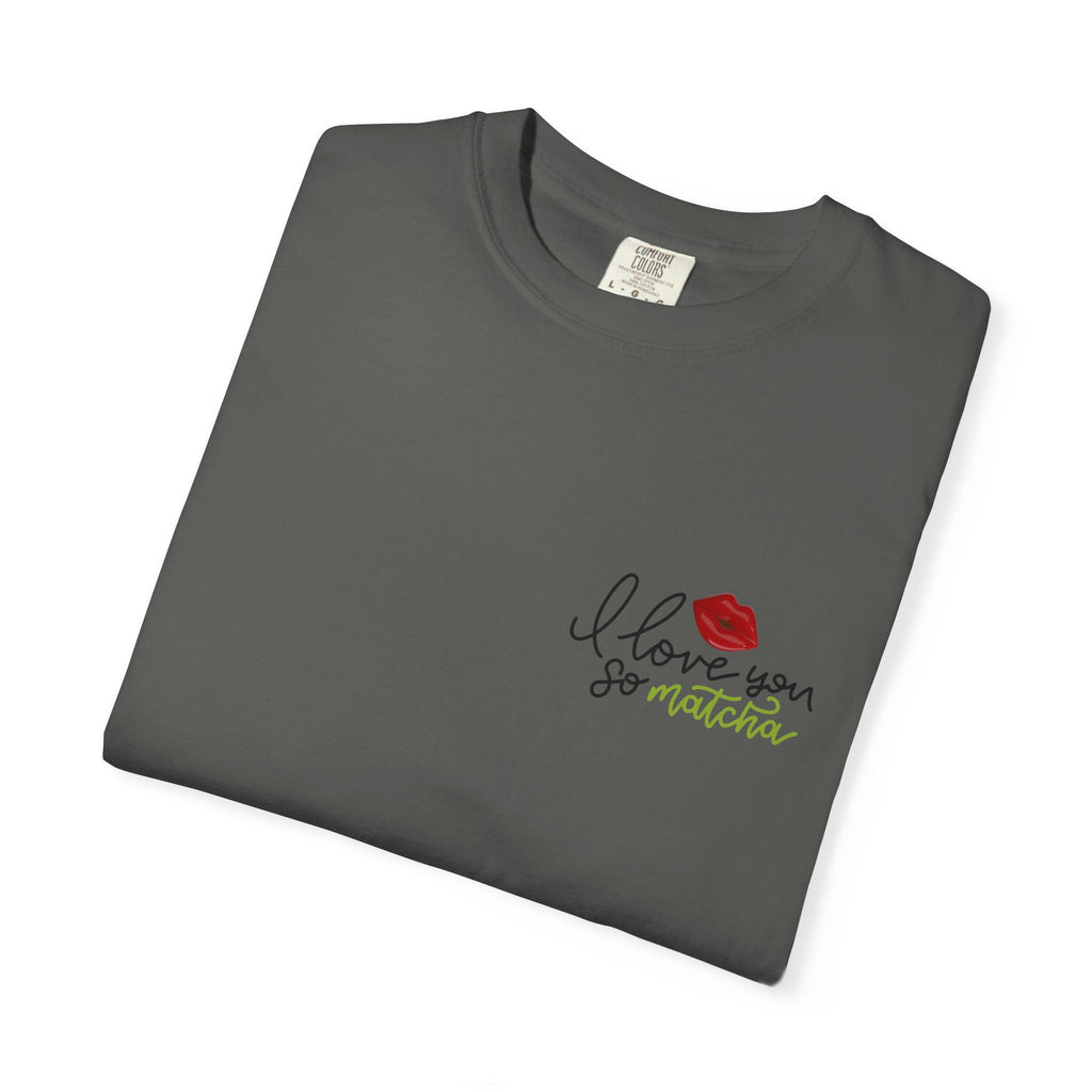 T-Shirt — "I Love You For Matcha" Graphic Tee with Leopard Heart & Matcha Cup