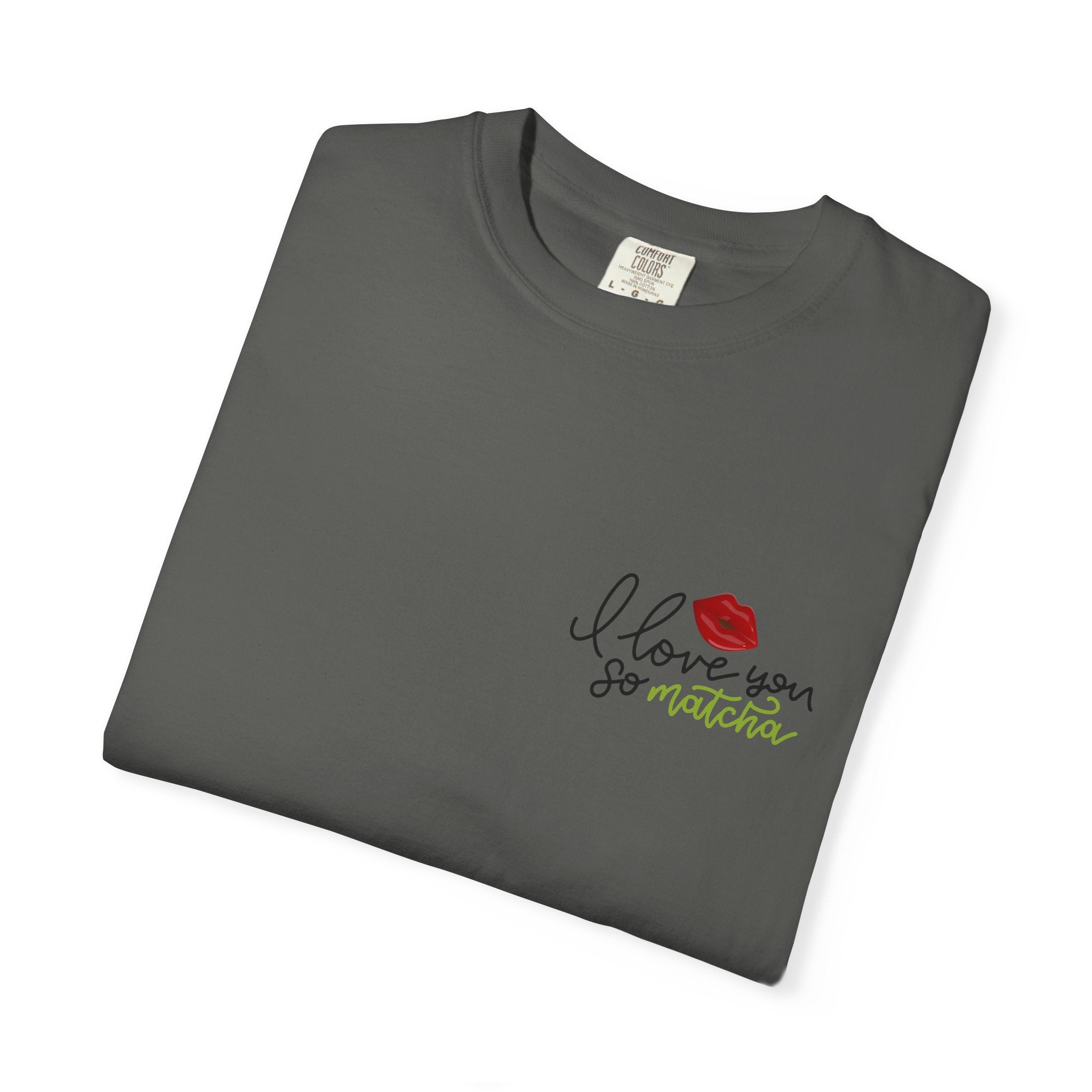 T-Shirt — "I Love You For Matcha" Graphic Tee with Leopard Heart & Matcha Cup