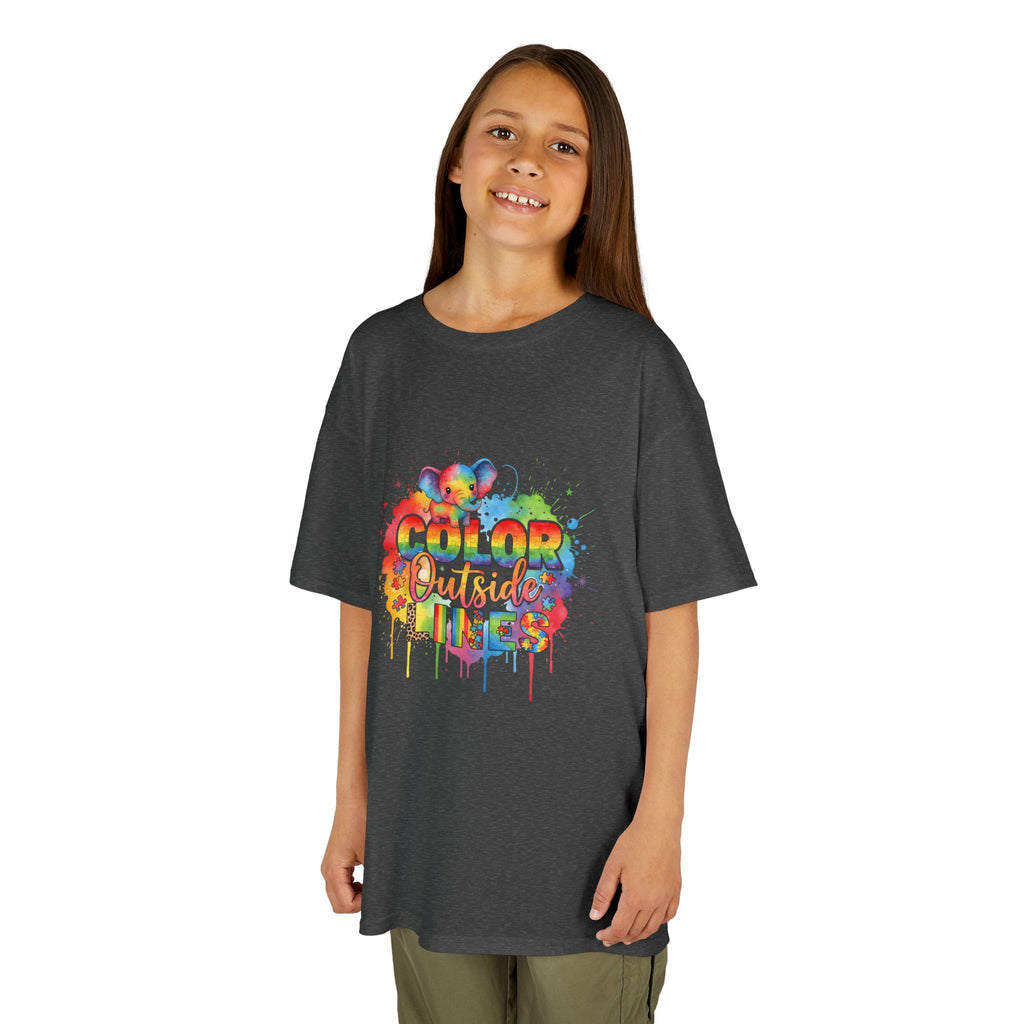 Kids T-Shirt — Color Outside the Lines Rainbow Drip Tee