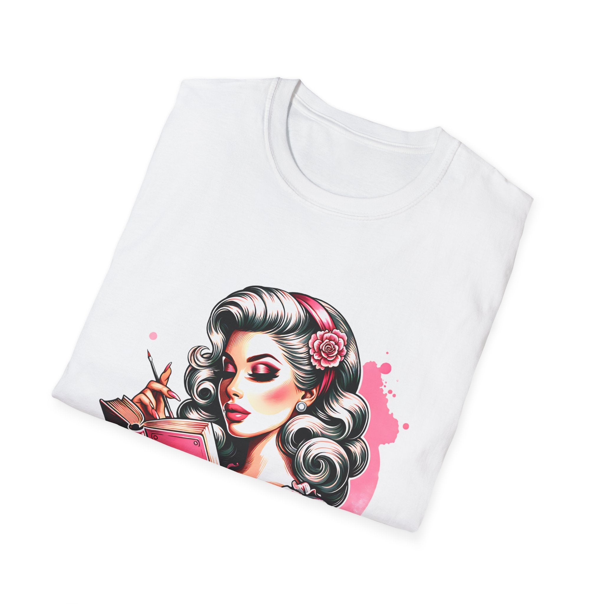 T-Shirt — Retro Pinup Reader "Just One More Chapter" Graphic Tee