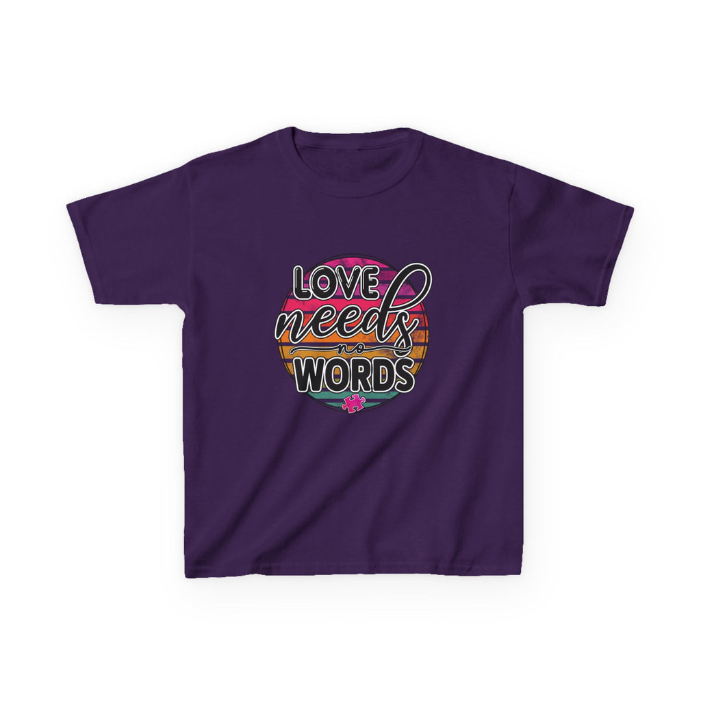 Kids Tee - "Love Needs Words" Colorful Circle Graphic