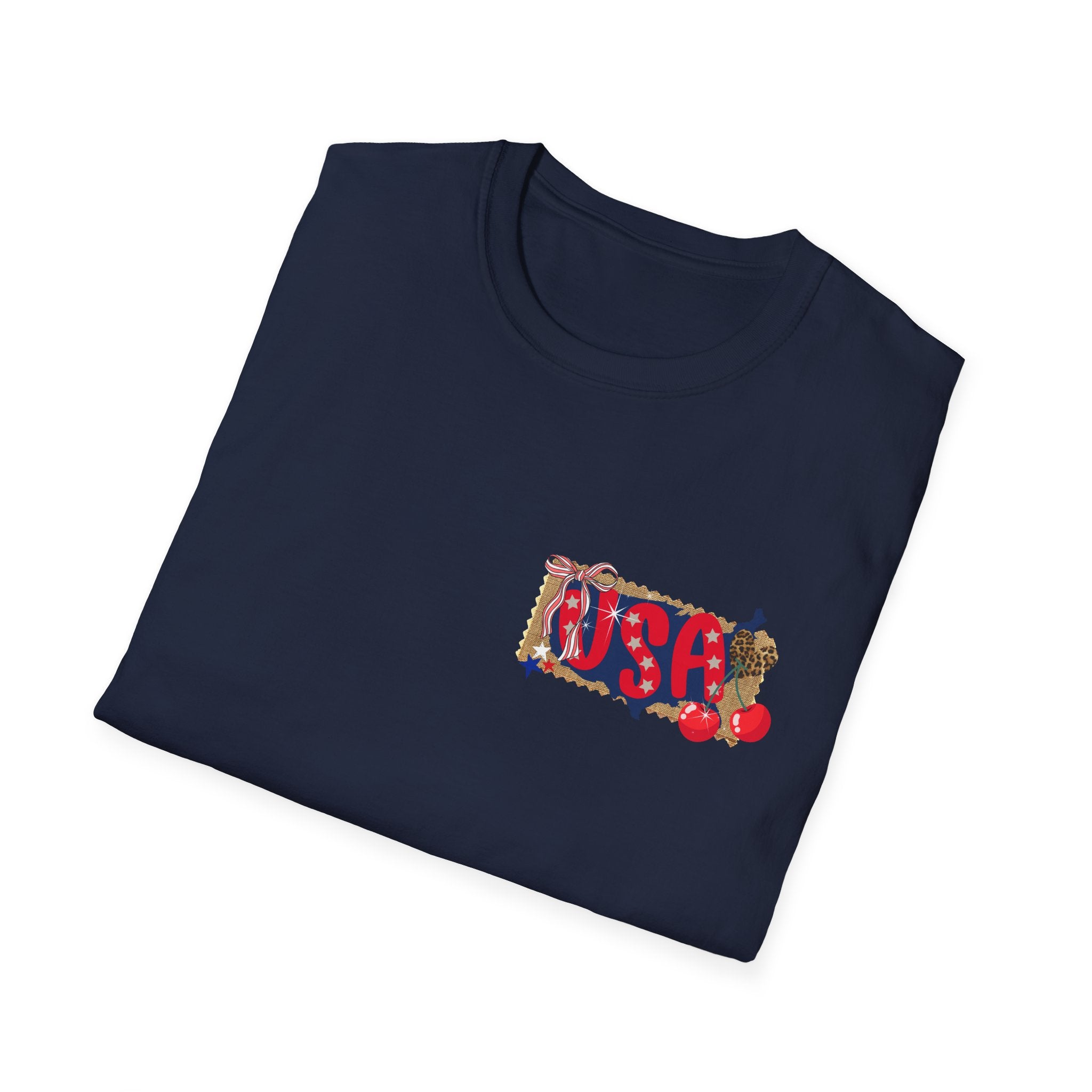 USA Collage T-Shirt — Patriotic Route 66 & Americana Graphic Tee