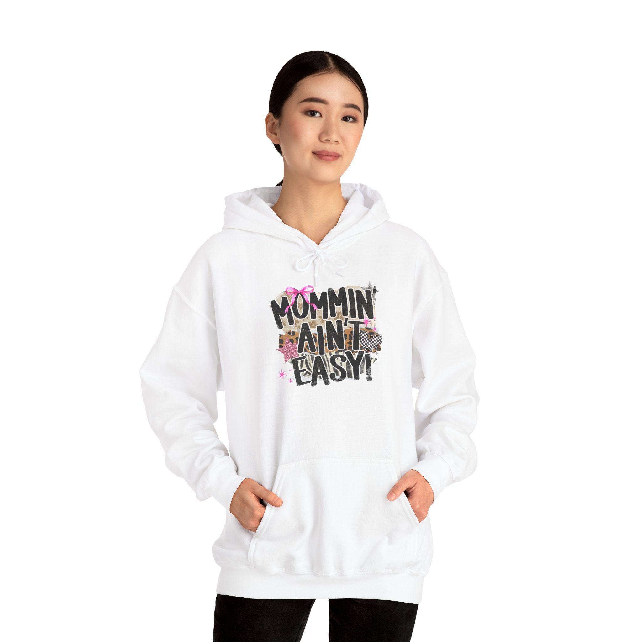 Mommin' Ain't Easy Hoodie — Funny Floral Mom Hooded Sweatshirt