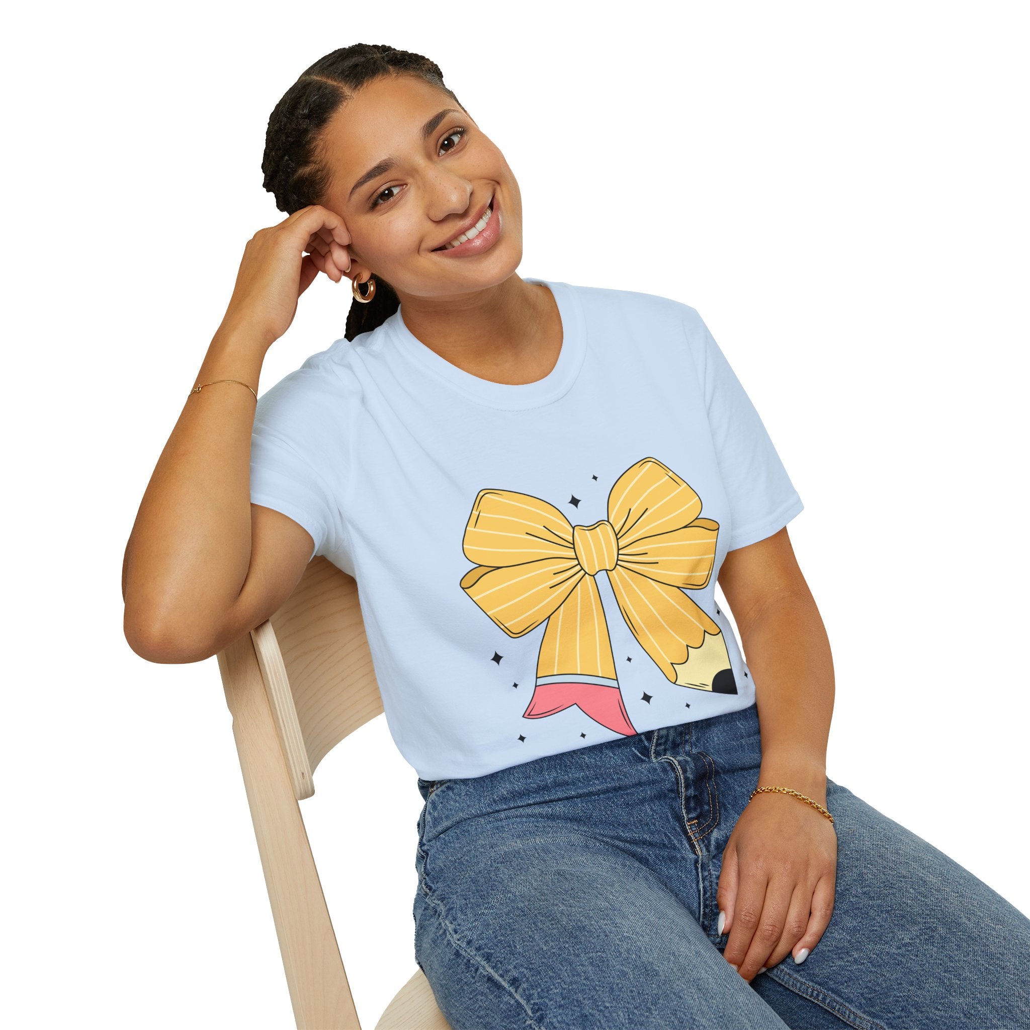 Pencil Bow T-Shirt — Cute School Teacher Gift Tee