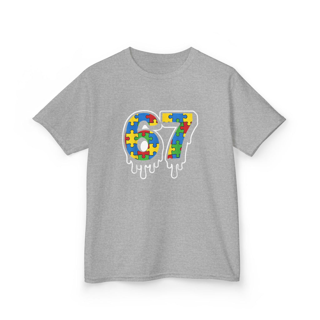 Kids Puzzle Number 67 T-Shirt — Colorful Autism Awareness Tee