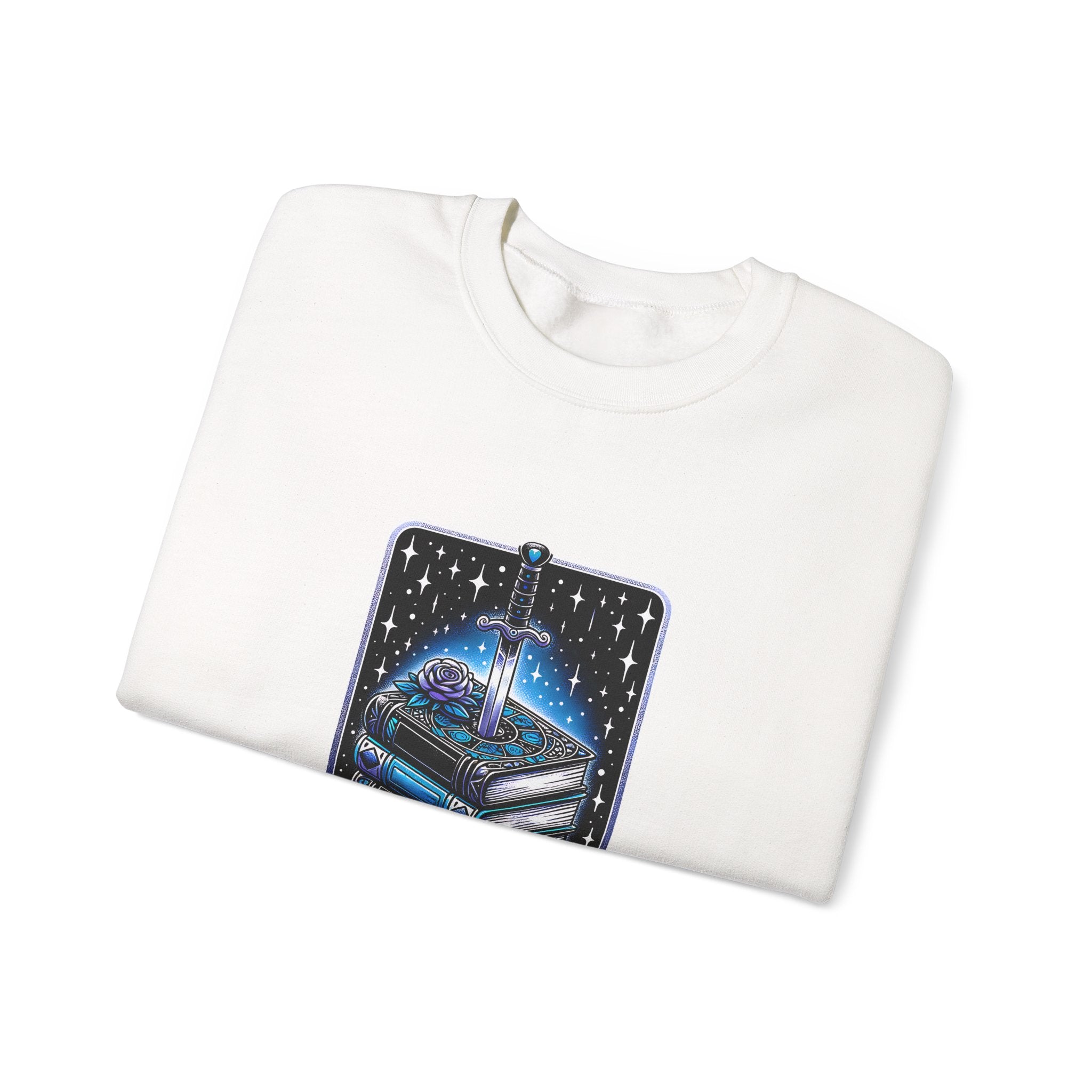 Crewneck Sweatshirt — "The Forlorn Book Club" Gothic Stack of Books Design