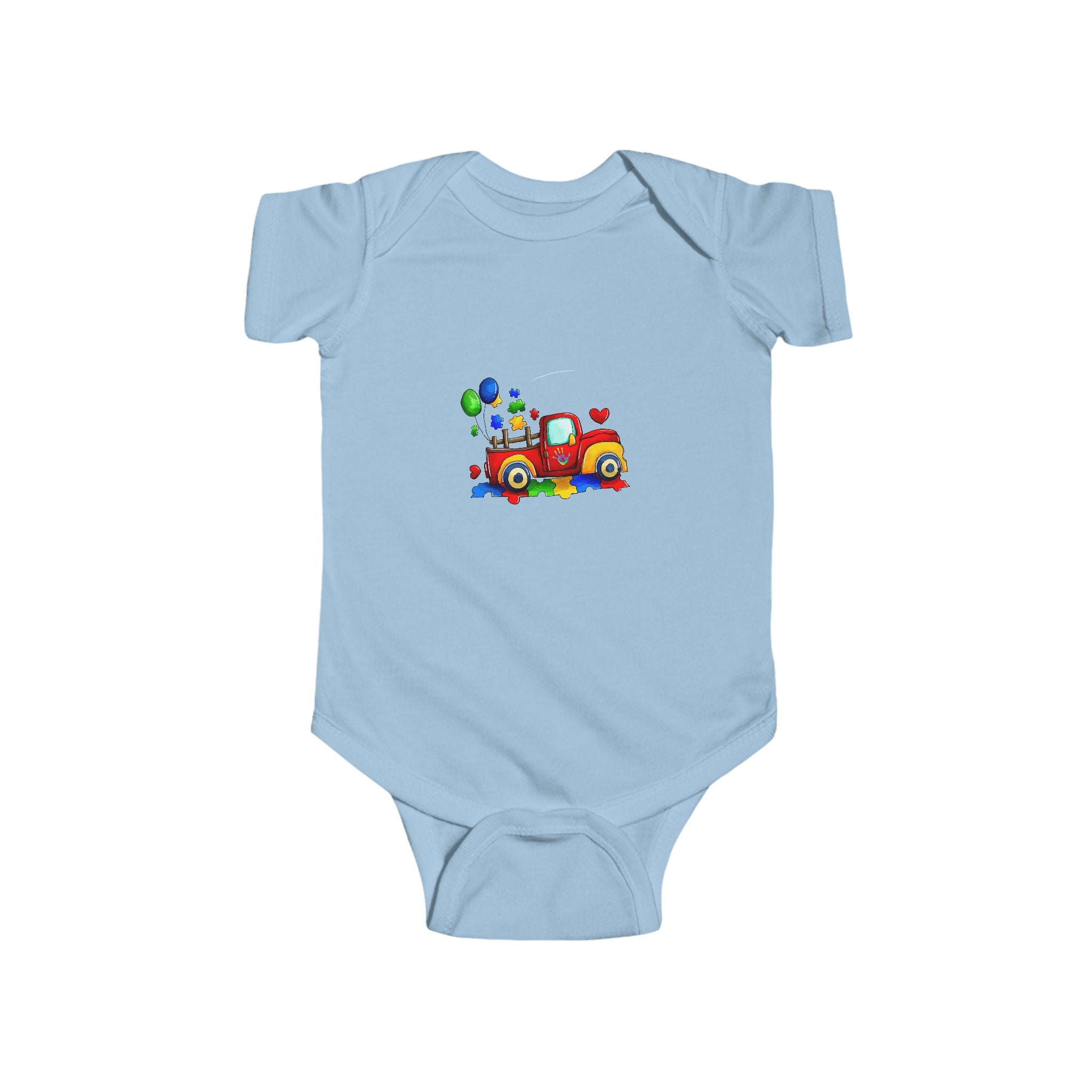 Baby Bodysuit — Colorful Retro Truck with Balloons Infant Onesie