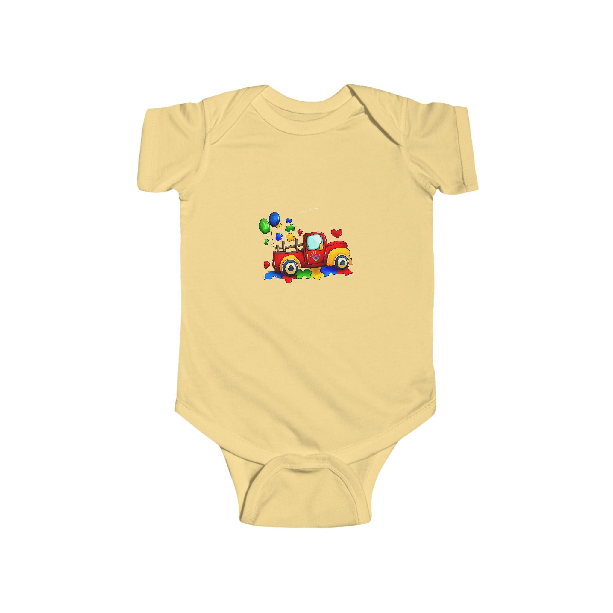 Baby Bodysuit — Colorful Retro Truck with Balloons Infant Onesie