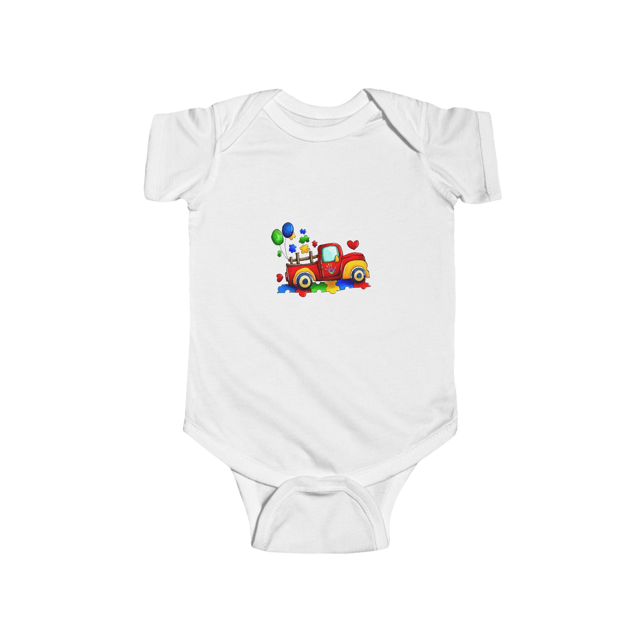 Baby Bodysuit — Colorful Retro Truck with Balloons Infant Onesie