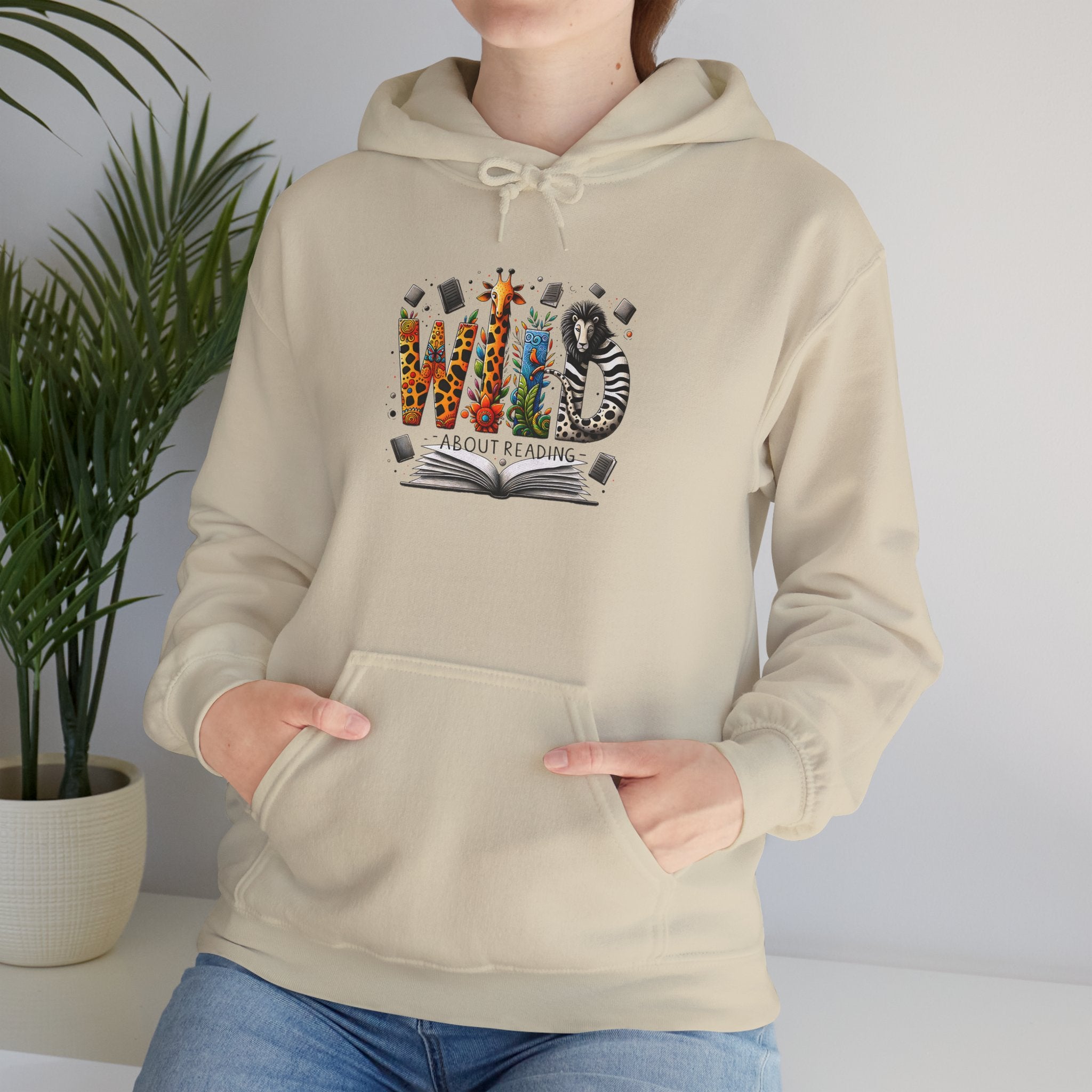 Wild At Heart Hoodie — Animal Safari Graphic Reading Design