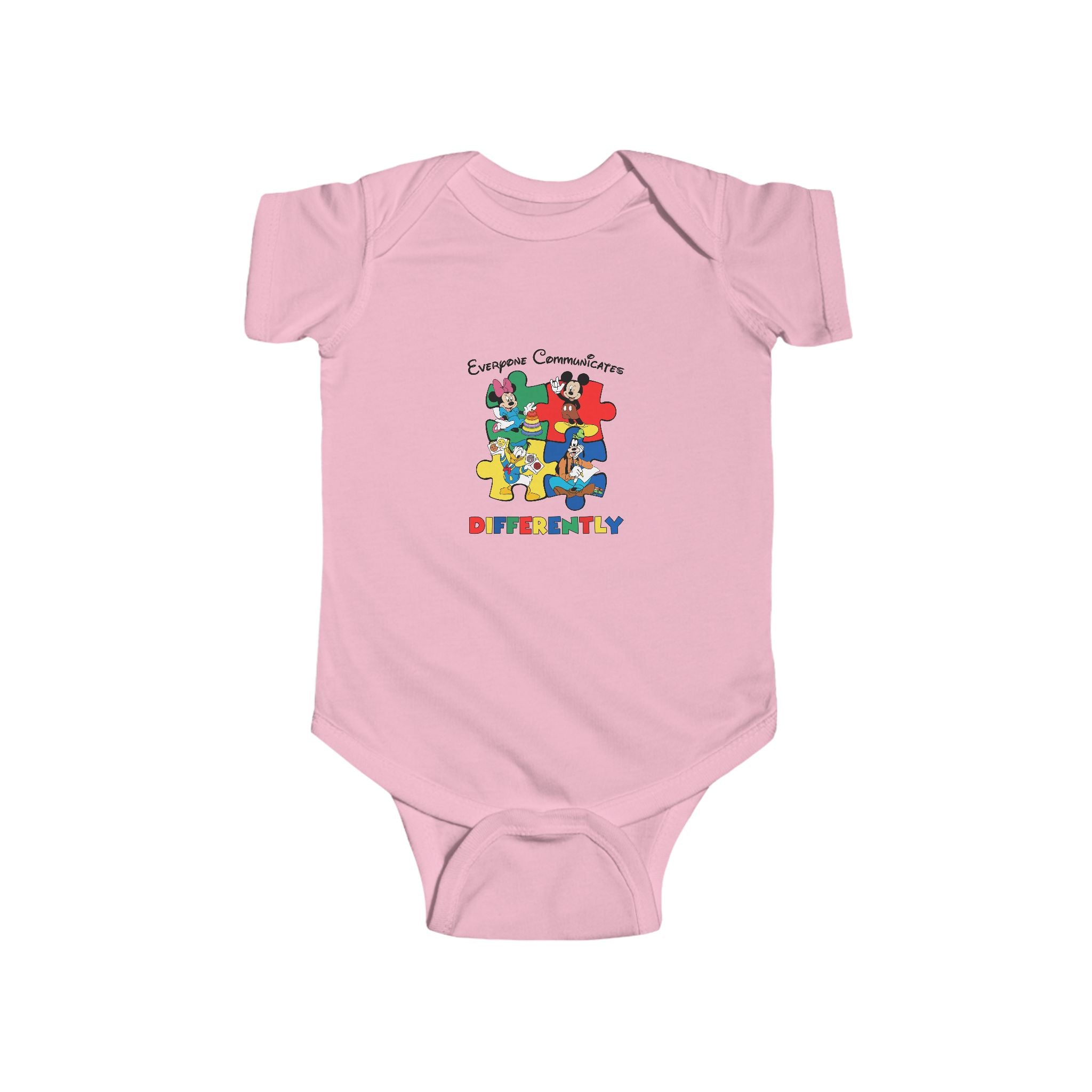 Autism Awareness Infant Bodysuit - Everyone Connects, Different Together Puzzle Design