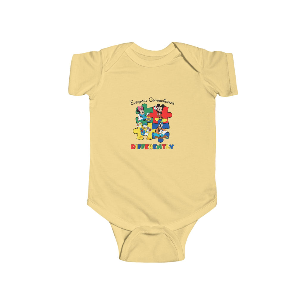 Autism Awareness Infant Bodysuit - Everyone Connects, Different Together Puzzle Design