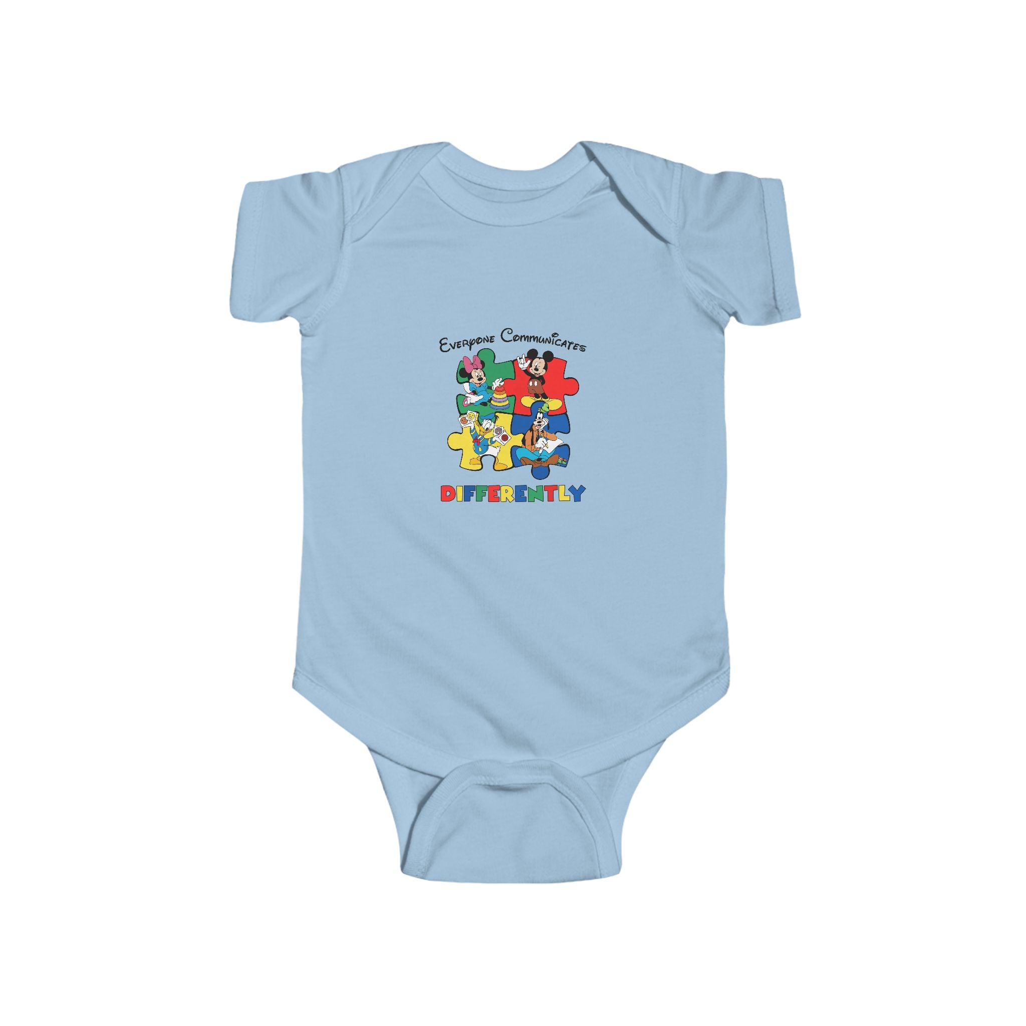 Autism Awareness Infant Bodysuit - Everyone Connects, Different Together Puzzle Design