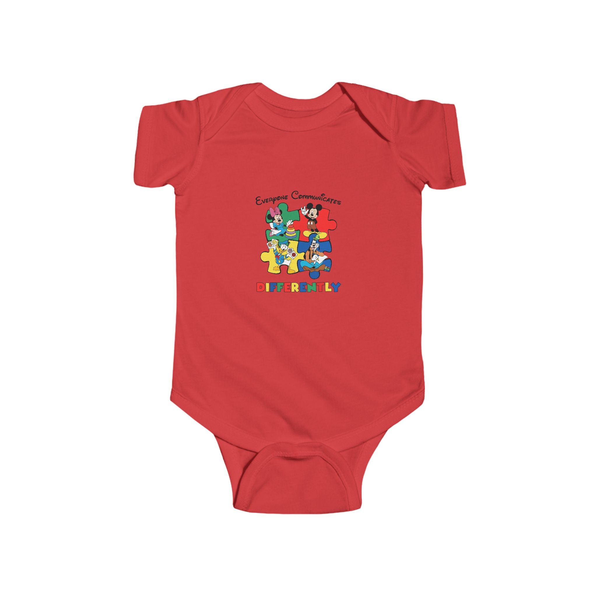 Autism Awareness Infant Bodysuit - Everyone Connects, Different Together Puzzle Design