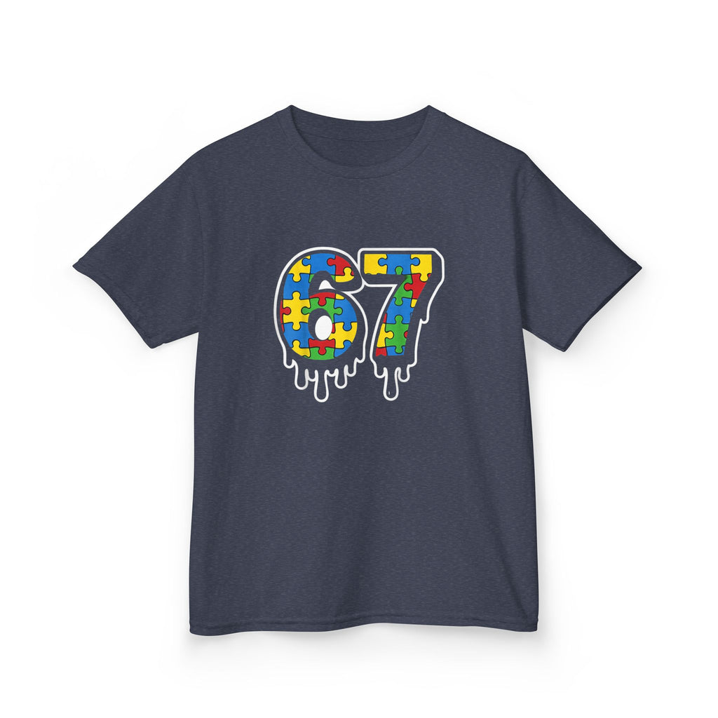 Kids Puzzle Number 67 T-Shirt — Colorful Autism Awareness Tee