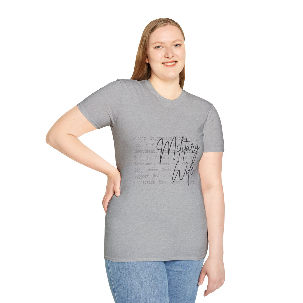Military Wife T-Shirt — Script Graphic Tee for Military Spouses