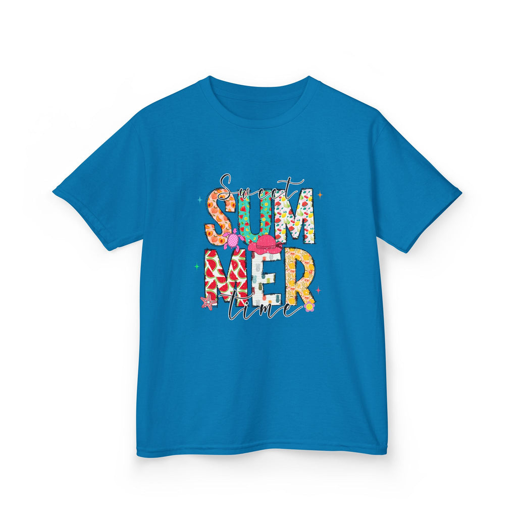 Kids Summer Vibes Tee — Colorful Floral "Summer Time" Graphic Shirt