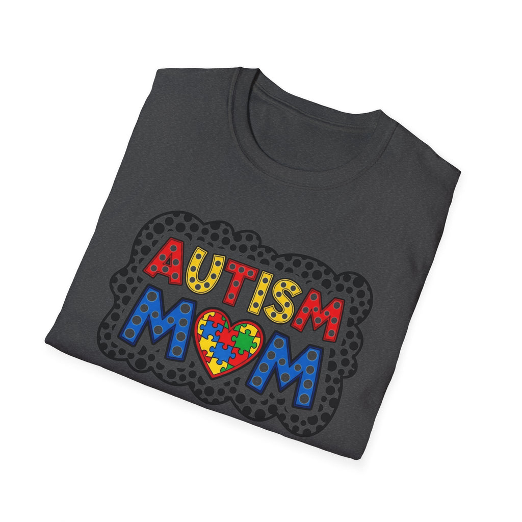 Autism Mom T-Shirt — Colorful Puzzle Heart Support Tee