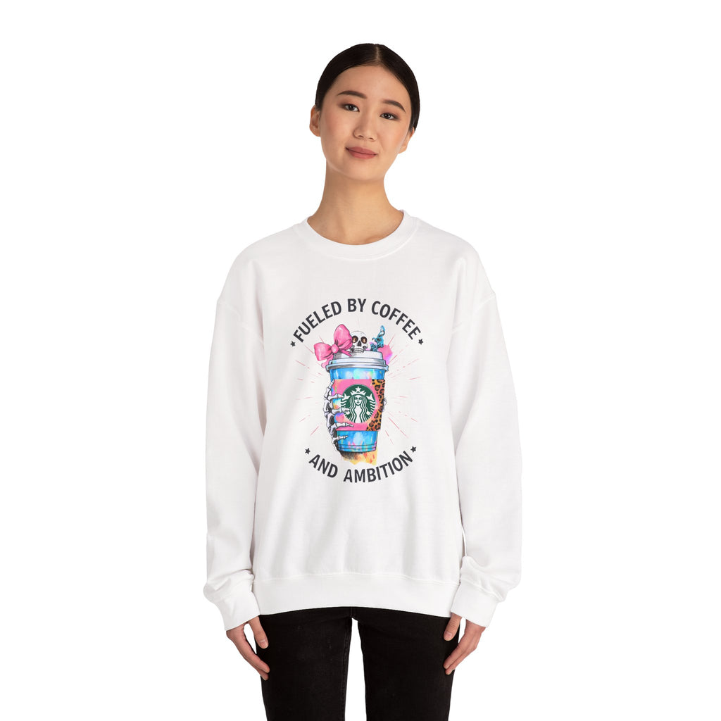 Coffee & Ambition Sweatshirt — Fueled By Coffee Graphic Crewneck