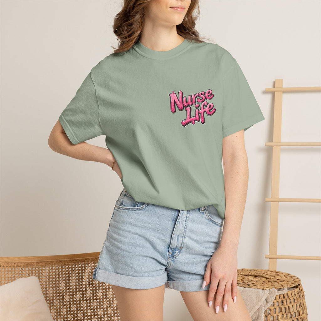 Nurse Life T-Shirt — Cute Female Nurse Watercolor Graphic Tee