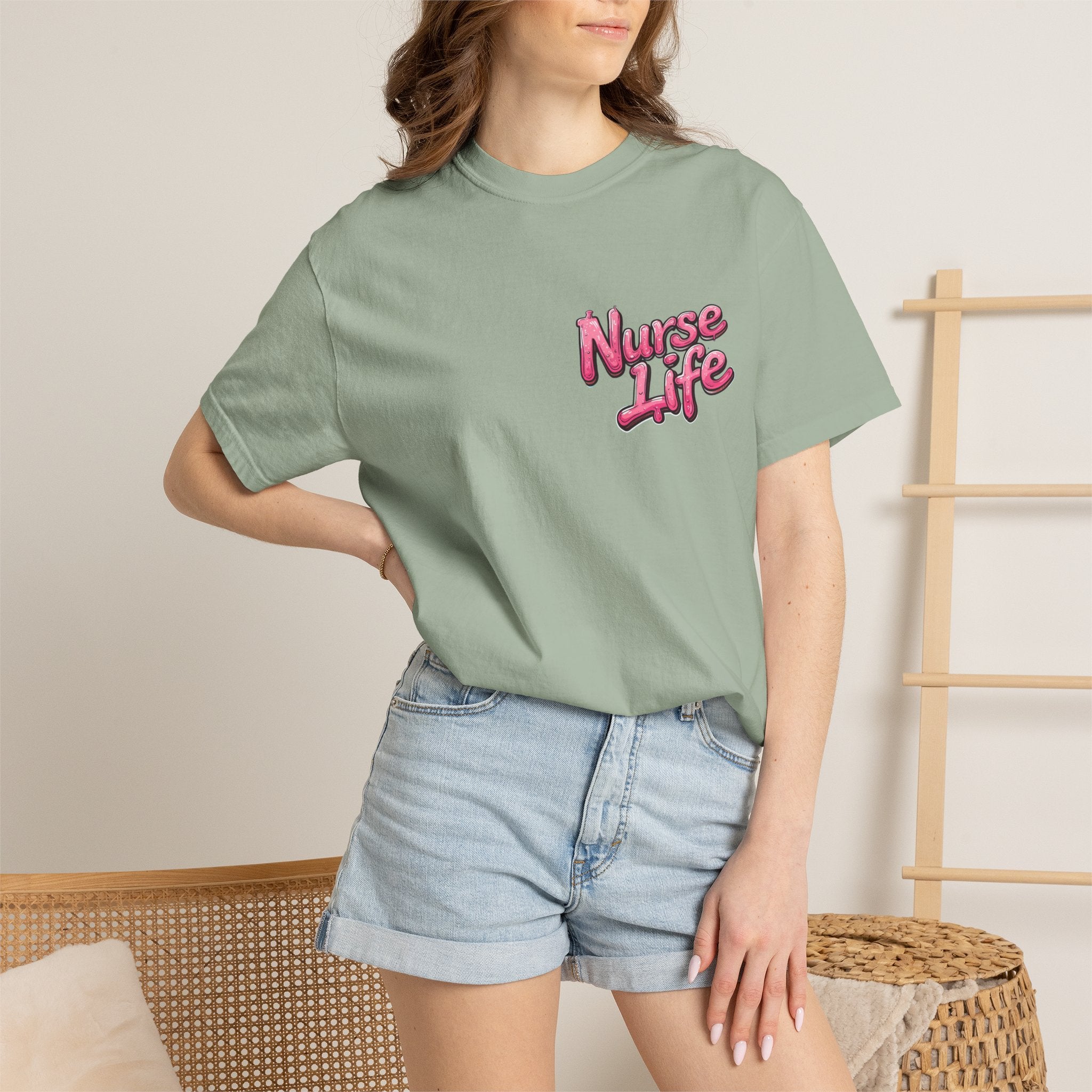 Nurse Life T-Shirt — Cute Female Nurse Watercolor Graphic Tee