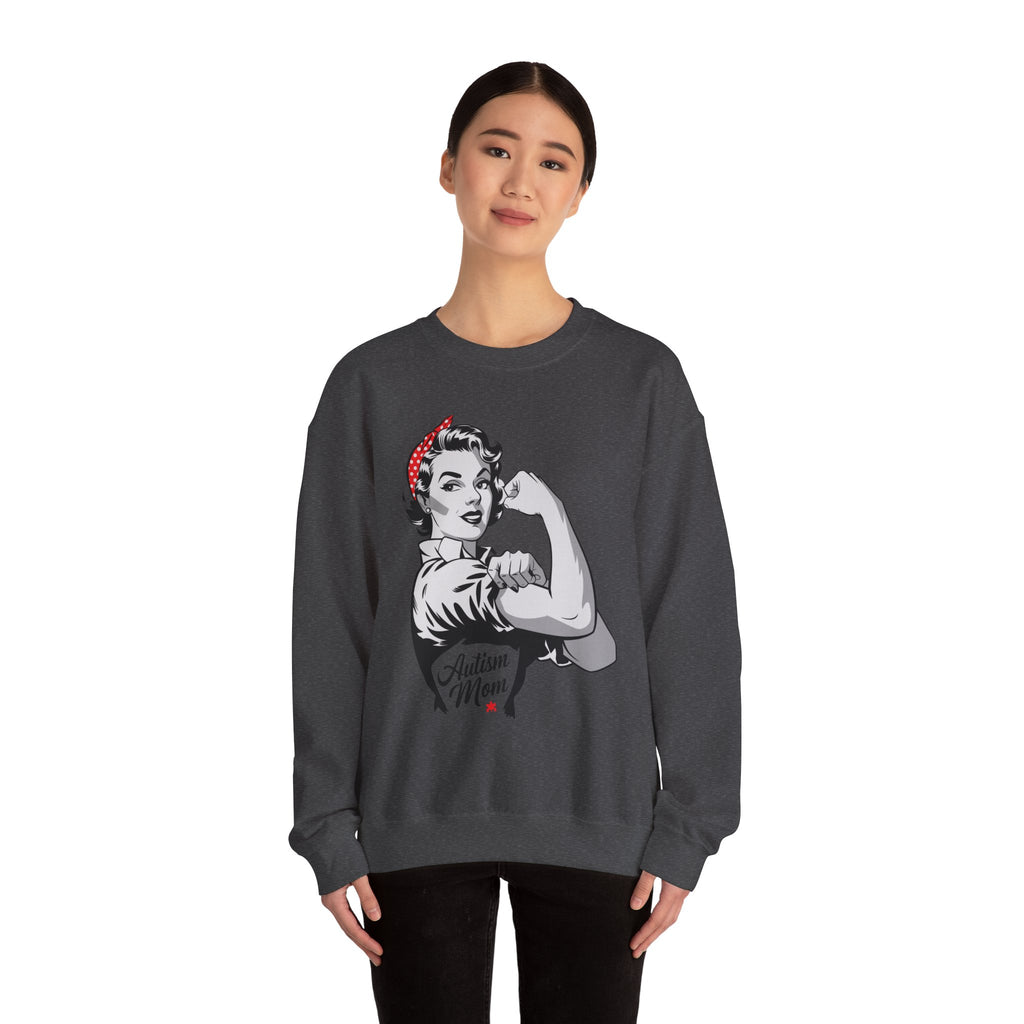 Autism Mom Crewneck Sweatshirt – Retro Rosie 'Autism Mom' Pride Pullover