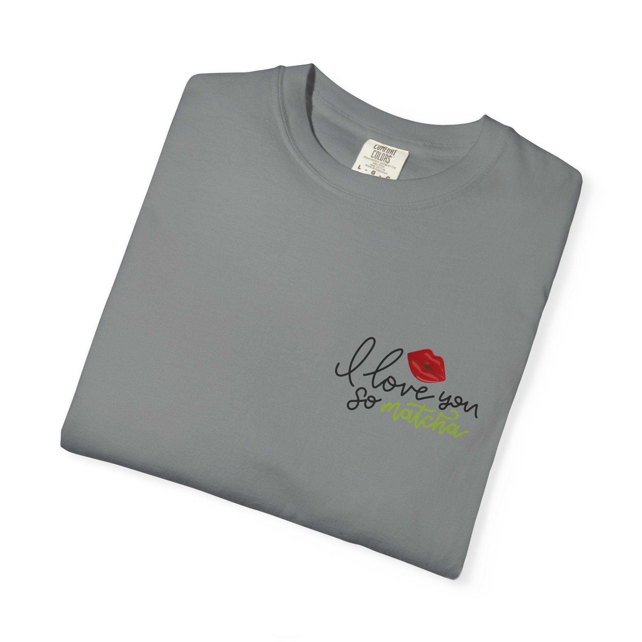 T-Shirt — "I Love You For Matcha" Graphic Tee with Leopard Heart & Matcha Cup