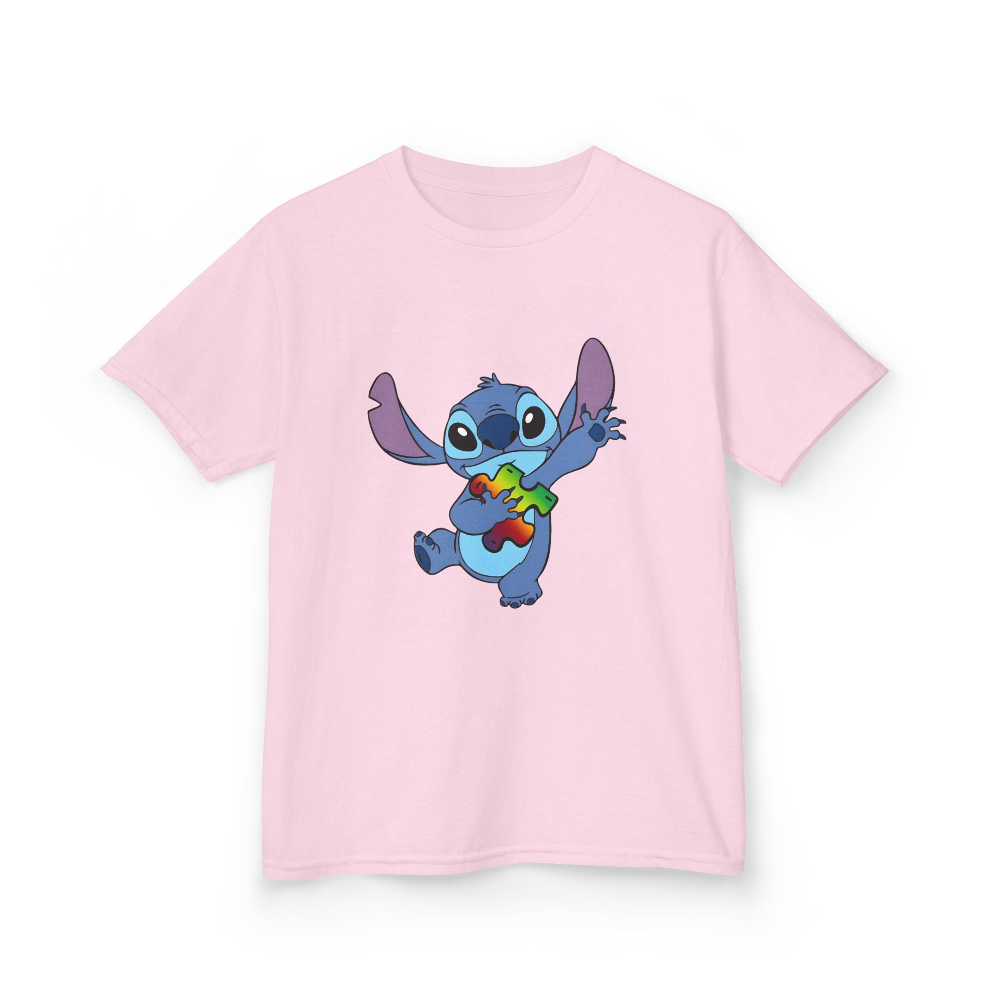 Kids Tee — Cute Stitch Holding Heart Graphic