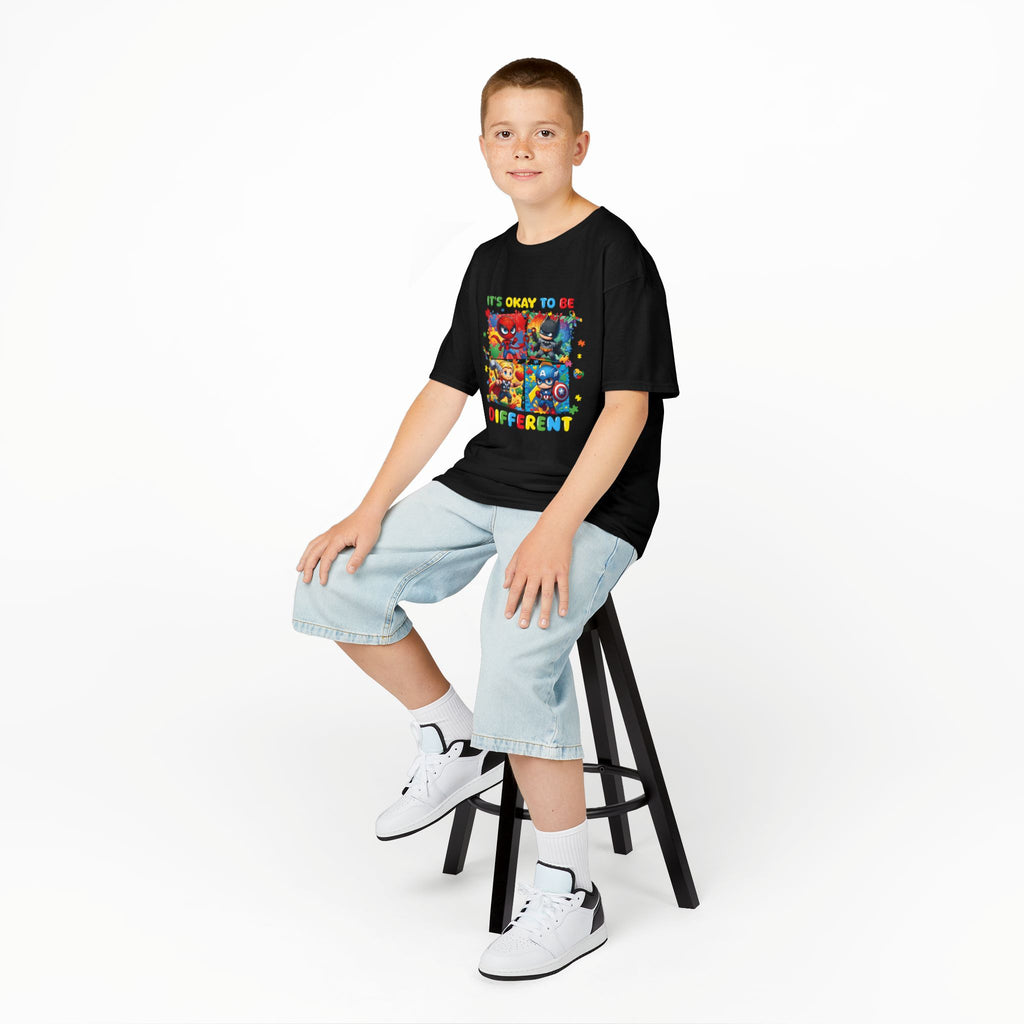 Kids 'It's Okay to Be Different' Graphic Tee — Colorful Inclusive Cartoon Design