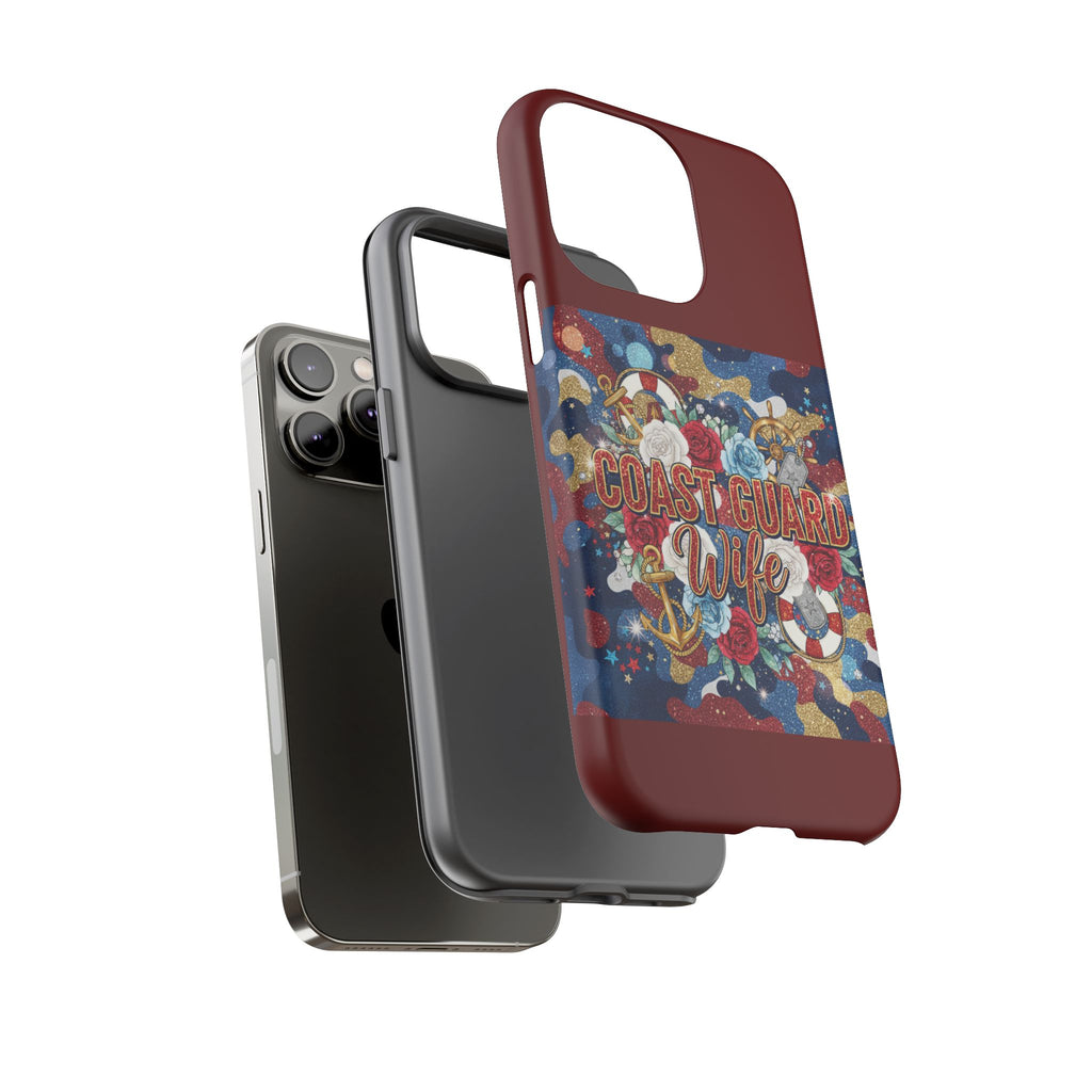 Coast Guard Wife Tough Phone Case — Patriotic Anchor & Lifebuoy Design