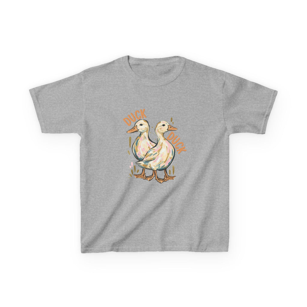 Kids Tee — Cute Duck & Goose Illustration ("Duck Duck" Front, "Goose" Back)