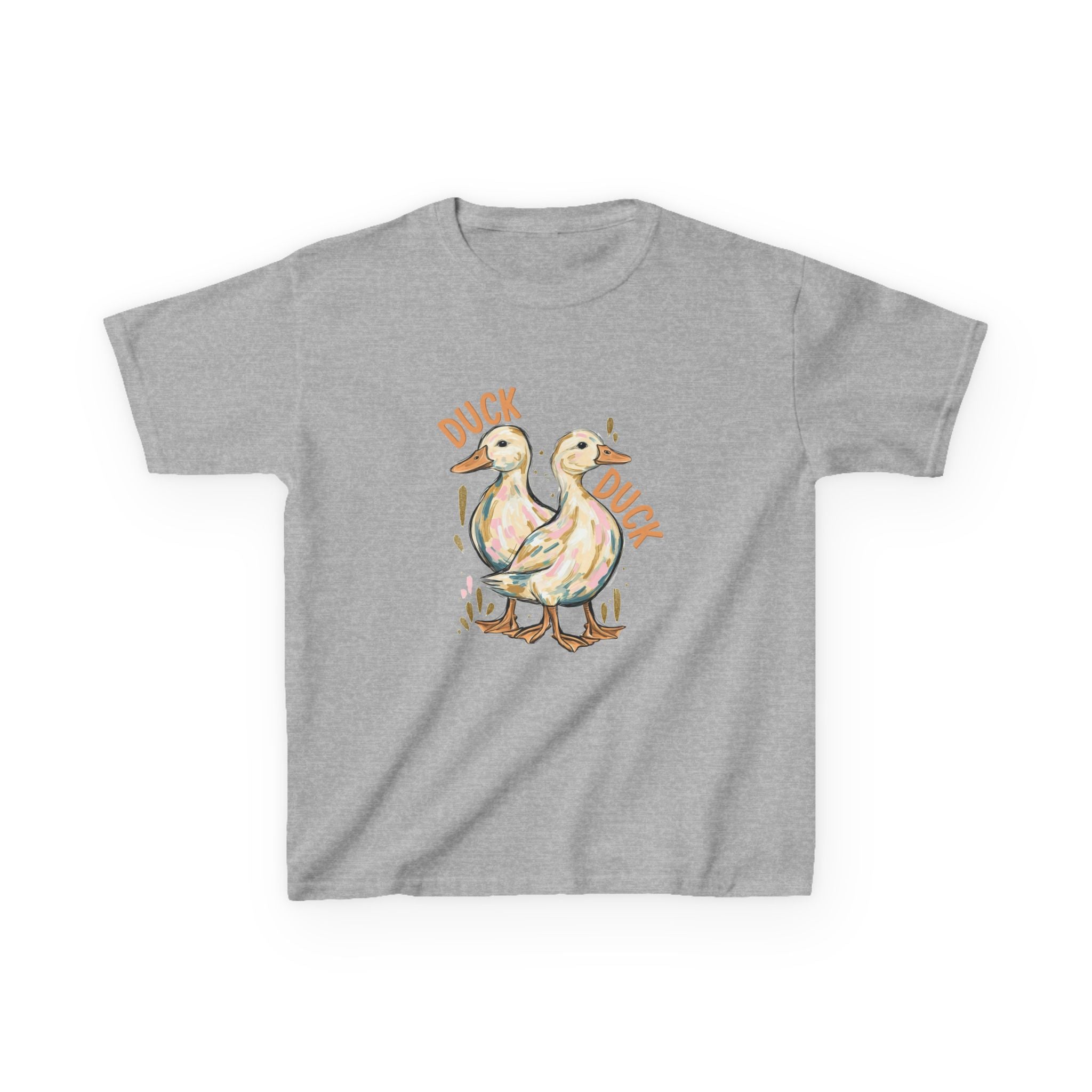 Kids Tee — Cute Duck & Goose Illustration ("Duck Duck" Front, "Goose" Back)