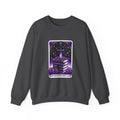 Crewneck Sweatshirt — The Bookish Witch: 'The Enchanted Book Club' Purple Sword & Books Graphic