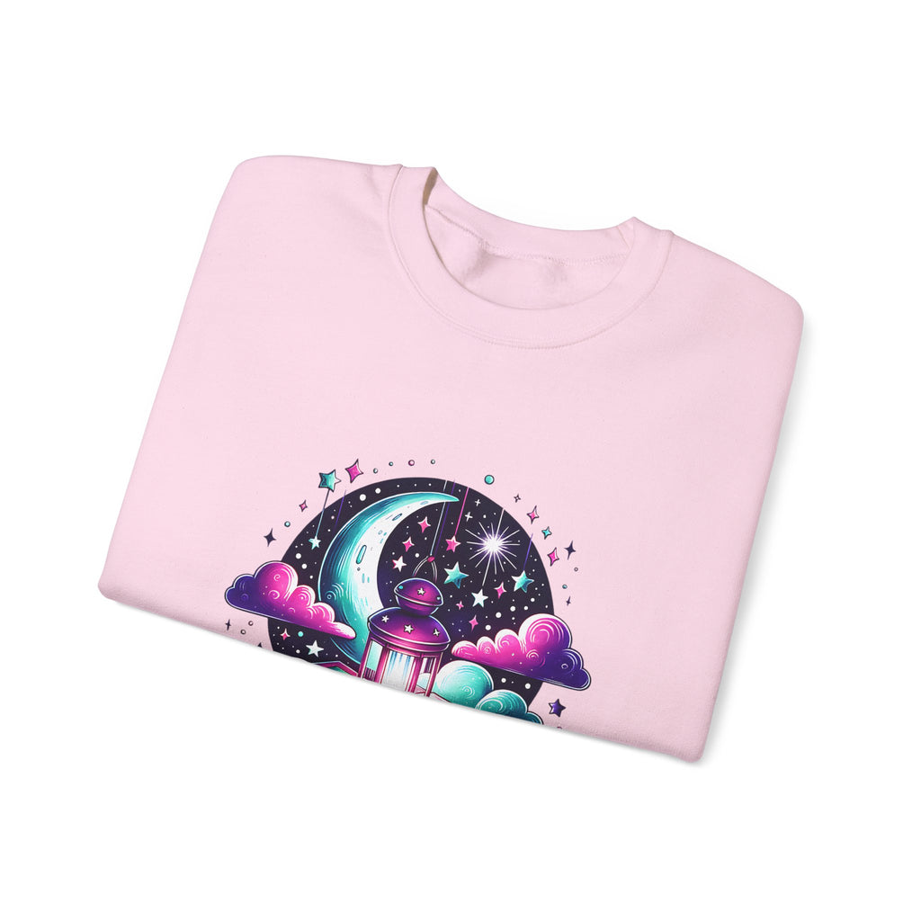 Mystical Reading Crewneck Sweatshirt — "Let Your Magic Bloom" Book & Lantern Design