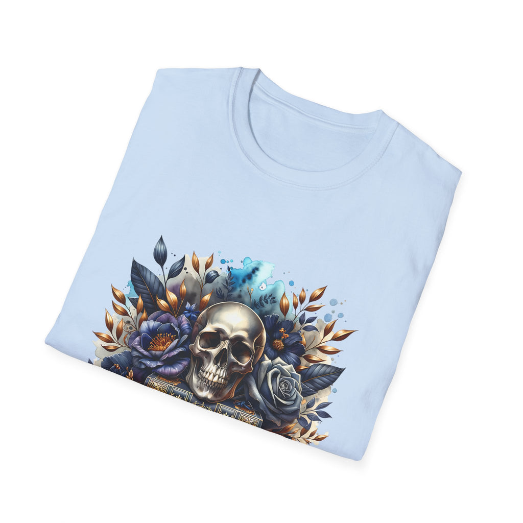Skull & Roses Book Club T-Shirt — Gothic Literary Graphic Tee