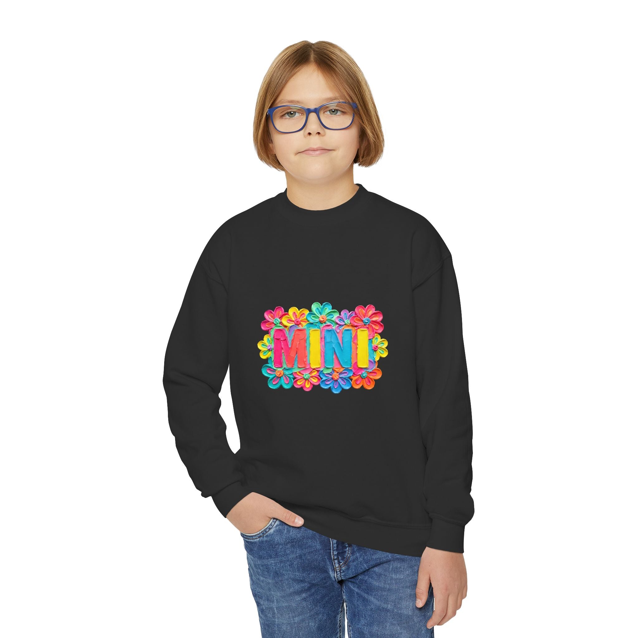 MINI Floral Youth Crewneck Sweatshirt — Colorful Hawaiian Flower Design