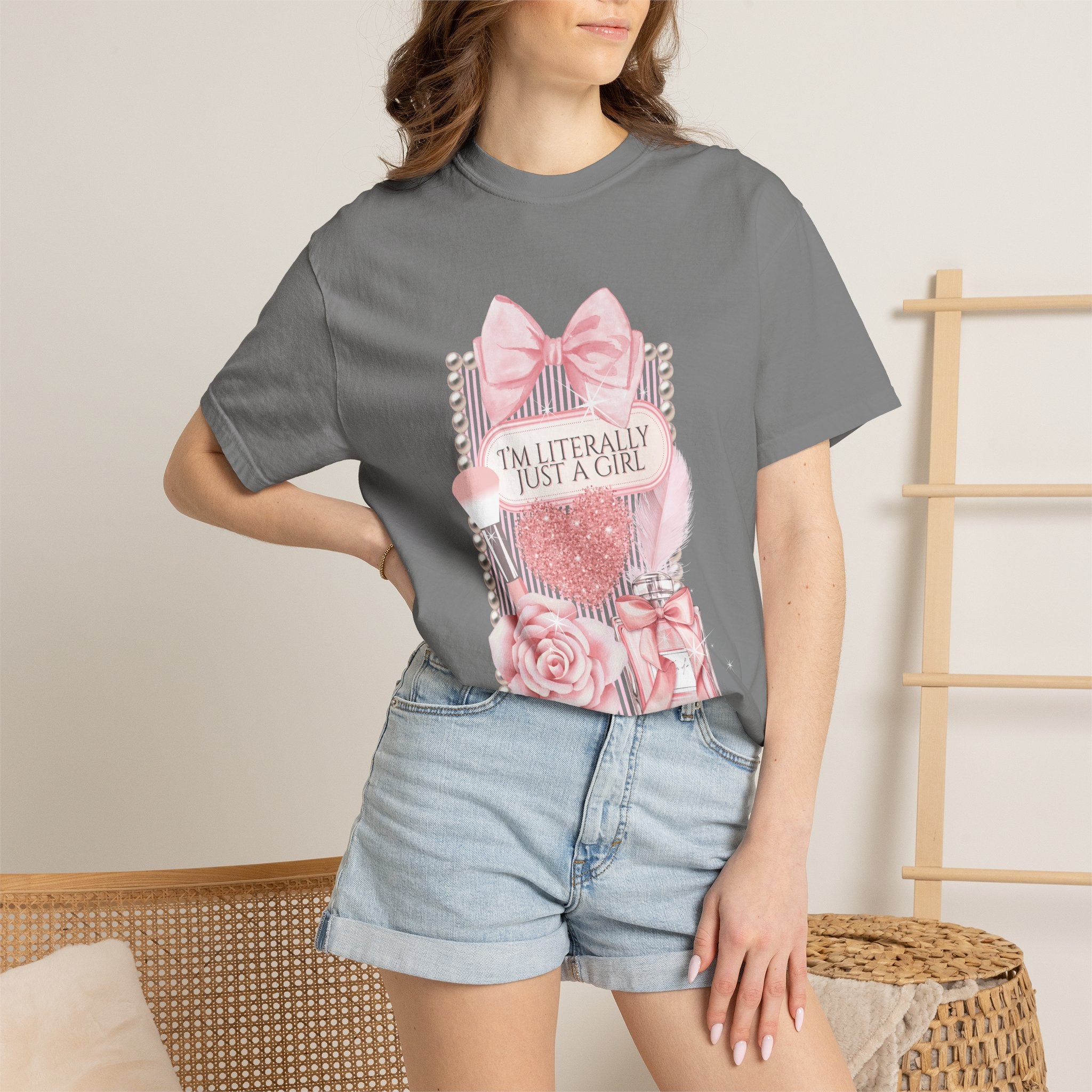 I'm Literally Just a Girl Pink Graphic T-Shirt