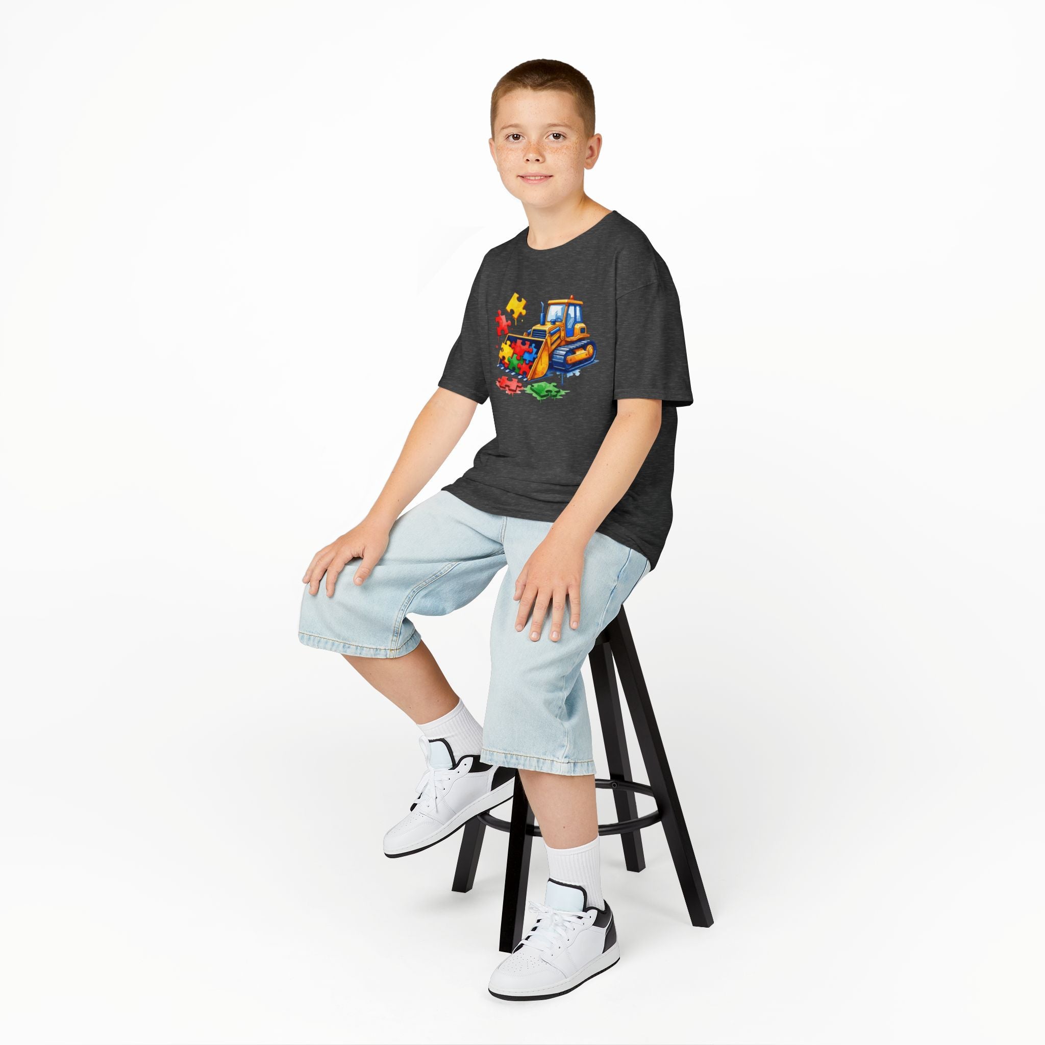 Kids Bulldozer Puzzle Tee — Construction Truck Shirt for Toddlers