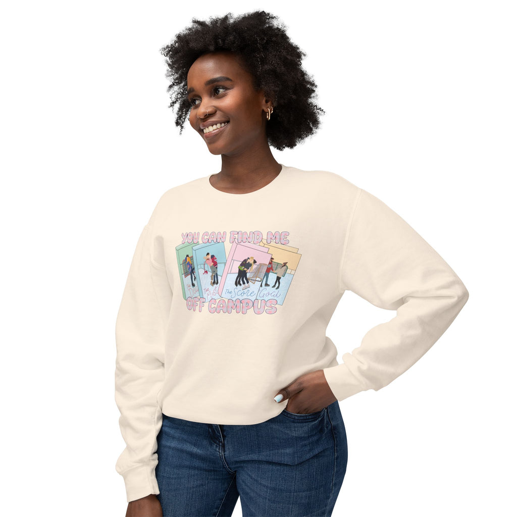 Crewneck Sweatshirt — "You Can Kiss Me Off Campus" Retro Polaroid Design