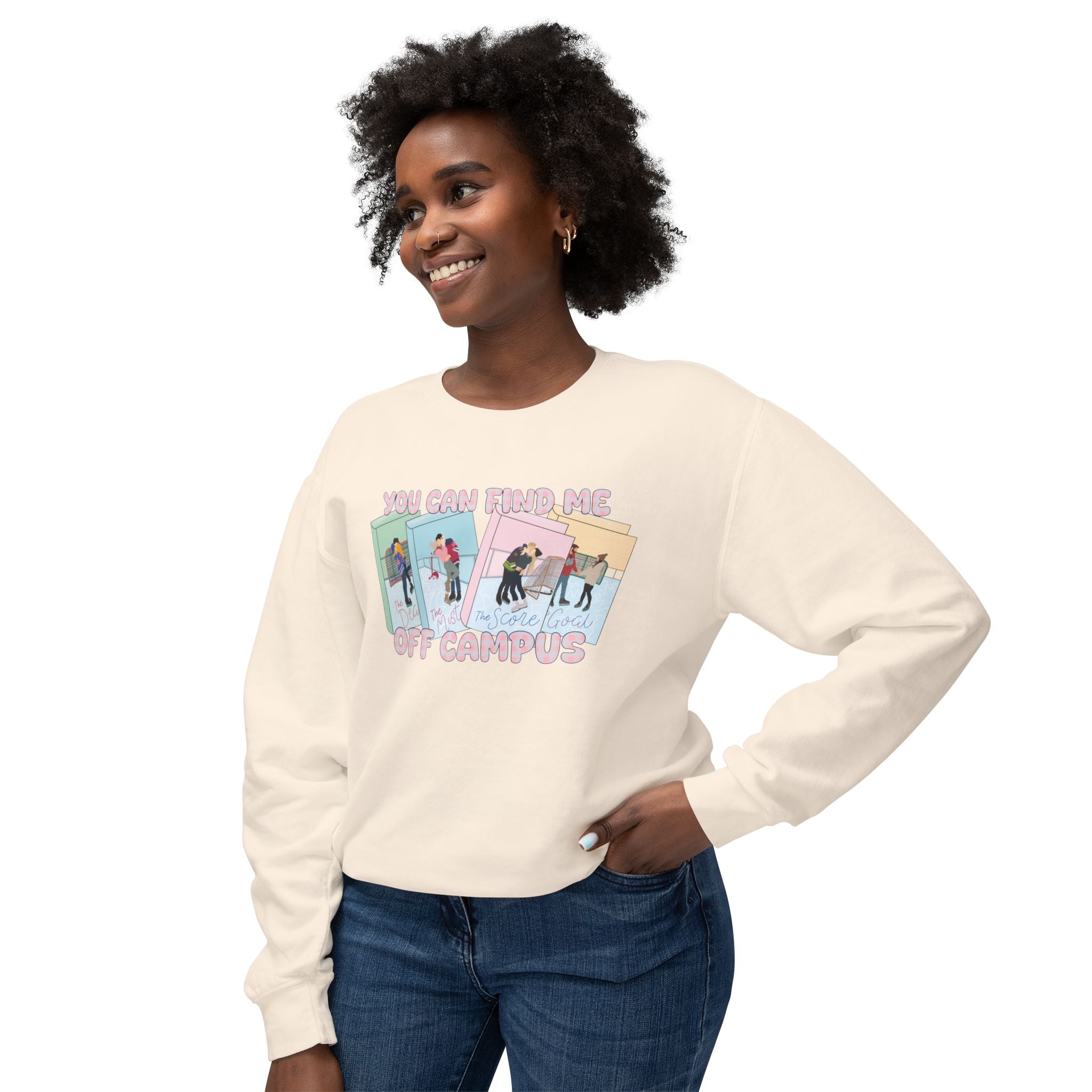 Crewneck Sweatshirt — "You Can Kiss Me Off Campus" Retro Polaroid Design