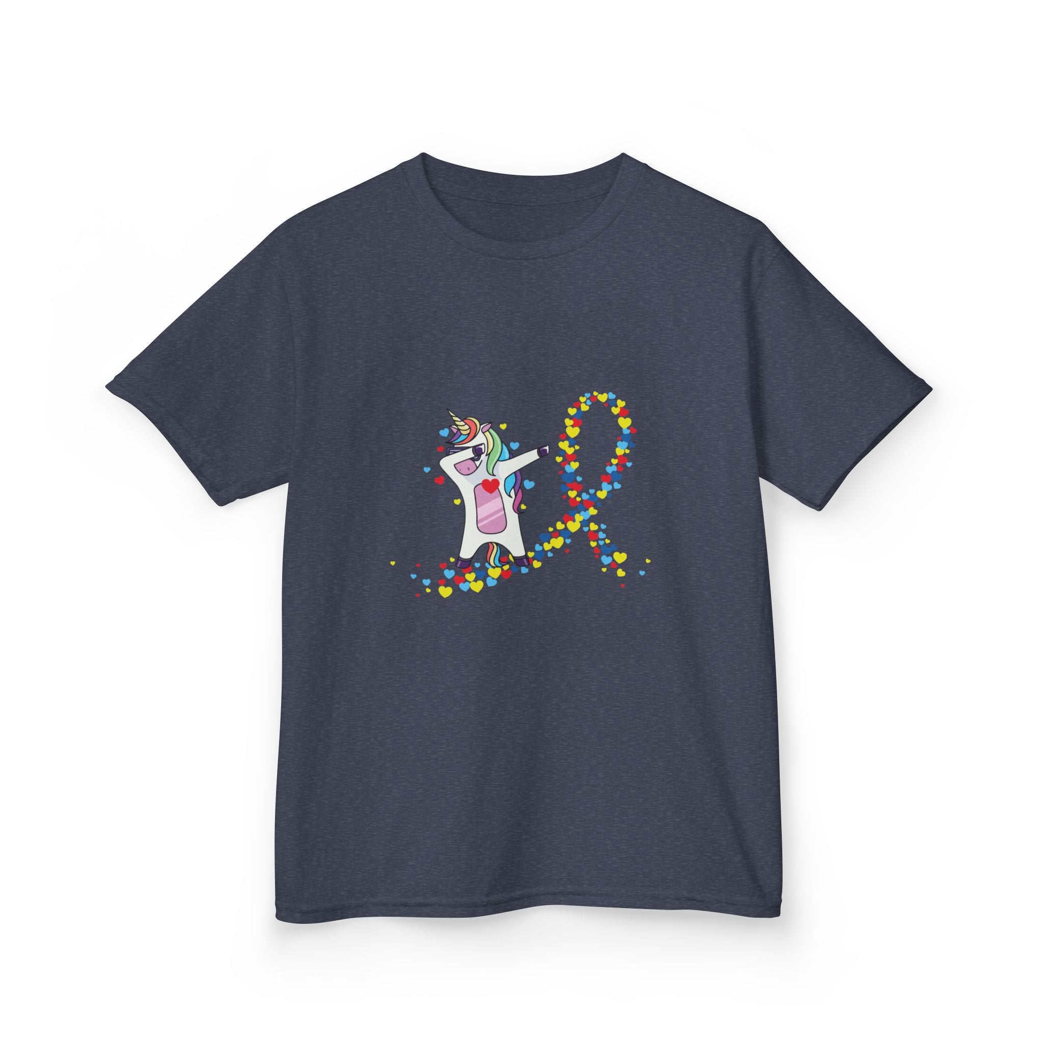Kids Tee — Cute Unicorn Pouring Rainbow Confetti (Kids)