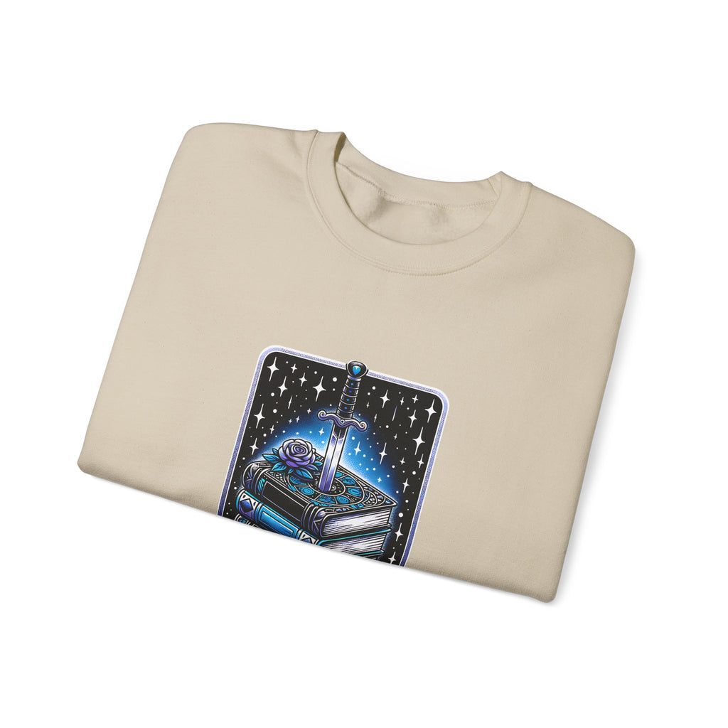 Crewneck Sweatshirt — "The Forlorn Book Club" Gothic Stack of Books Design