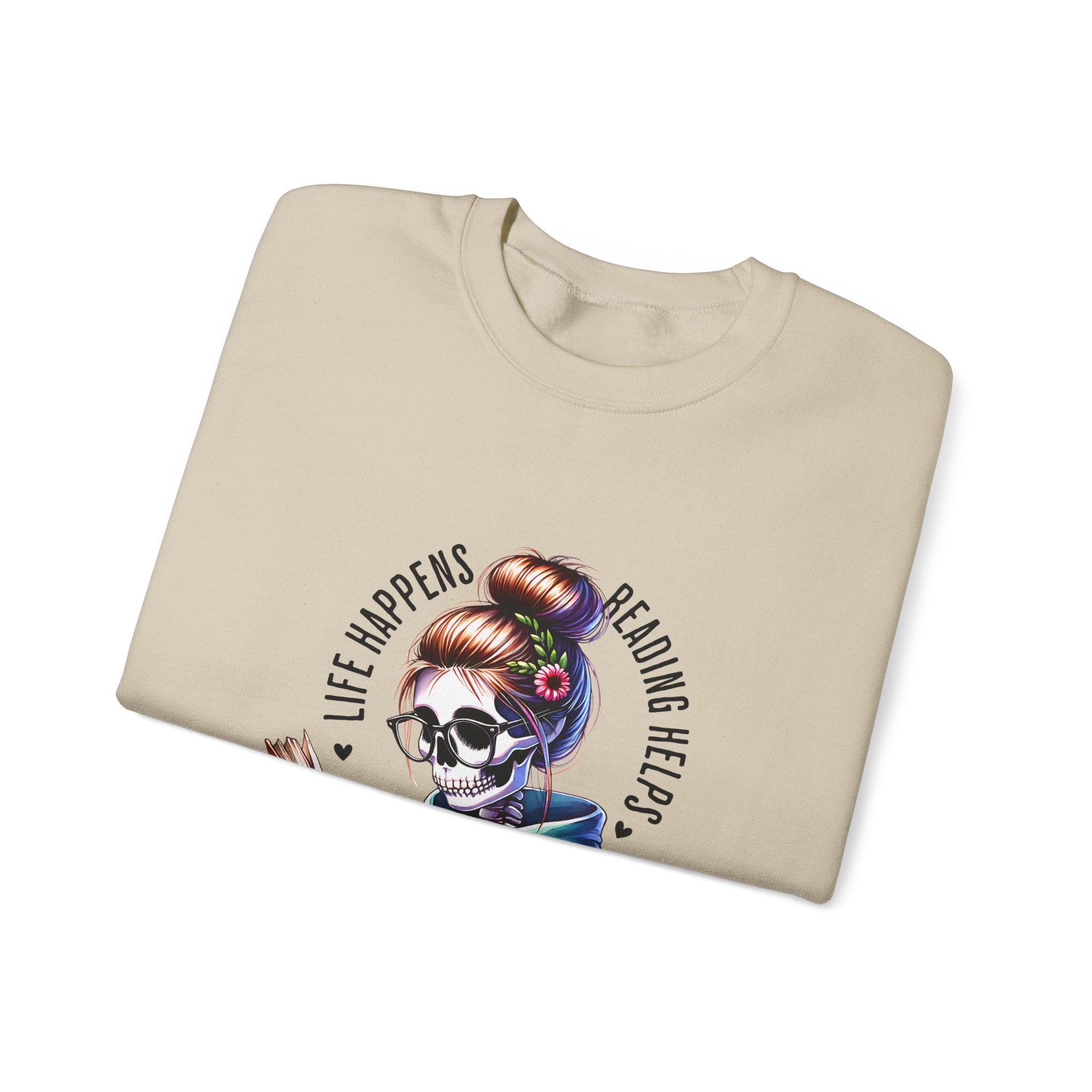 Reading Heals Sweatshirt — Skull Booklover Crewneck